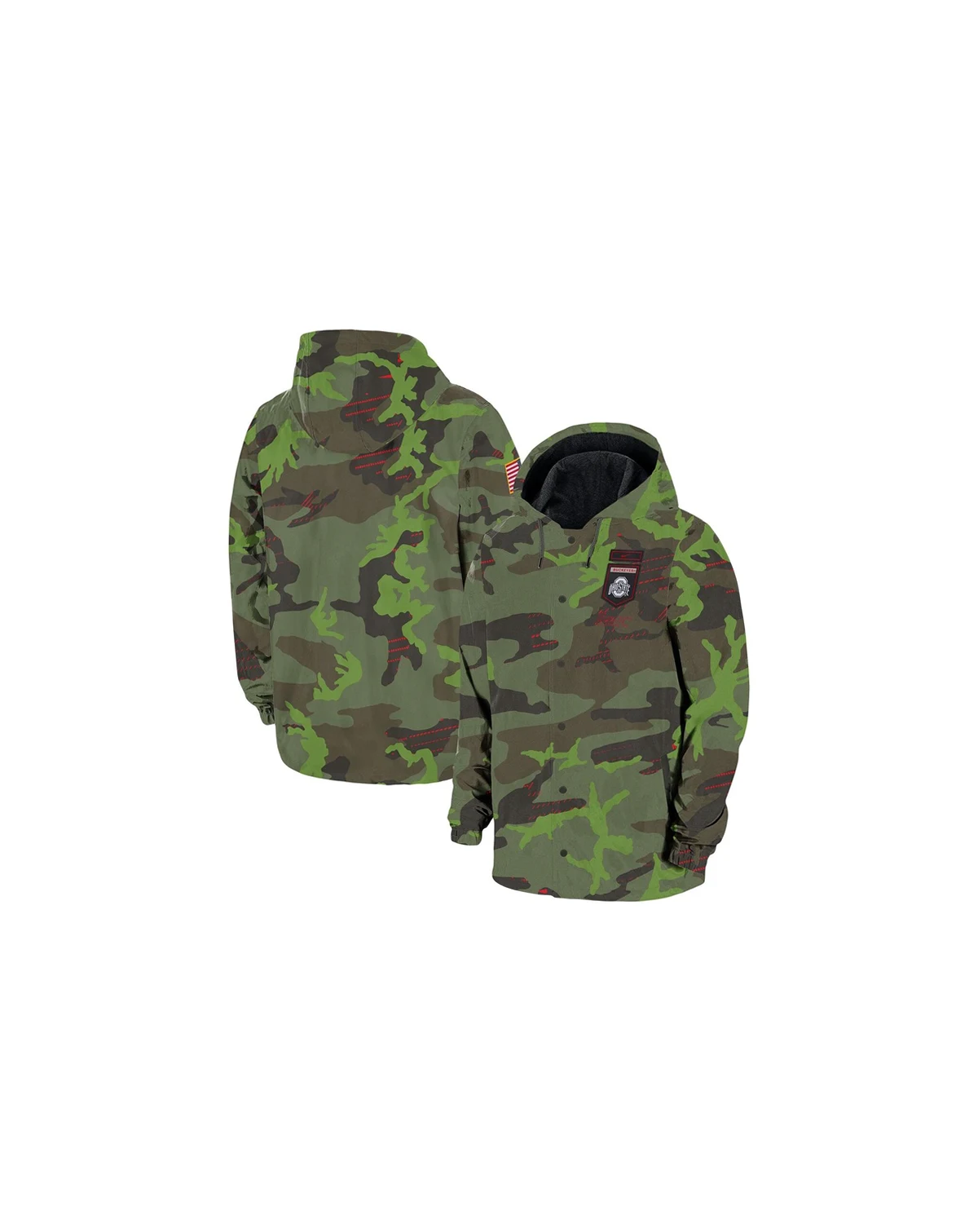 Men's Camo Ohio State Buckeyes Hoodie Full-Snap Jacket