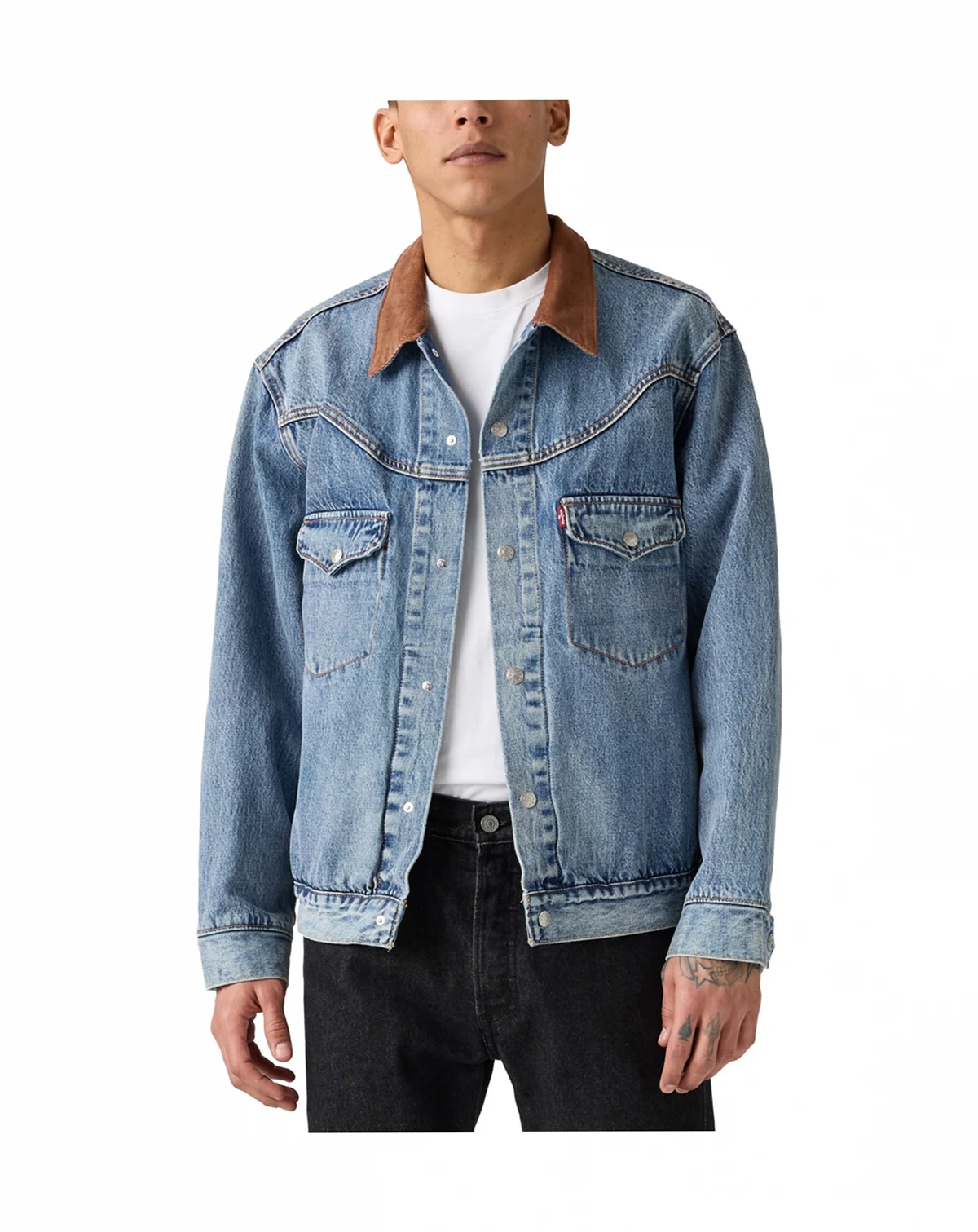 Men's Western Shorthorn Relaxed-Fit Denim Trucker Jacket