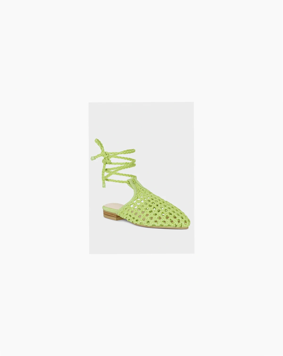 TUTSI Womens Handwoven Honeycomb Tie Up Flat Mules