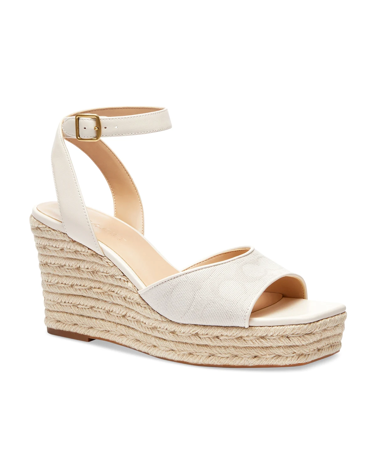 Signature C Canvas Open-Toe Espadrille Wedge Sandals
