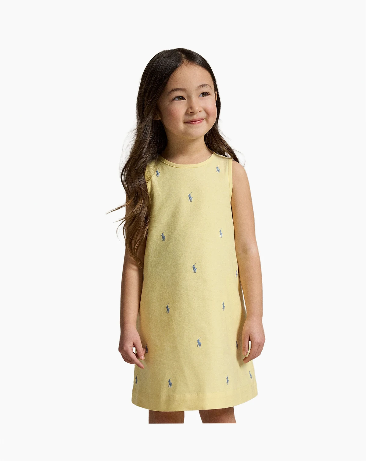 Girls' 2-6X Polo Pony Three-Button Placket Oxford Dress