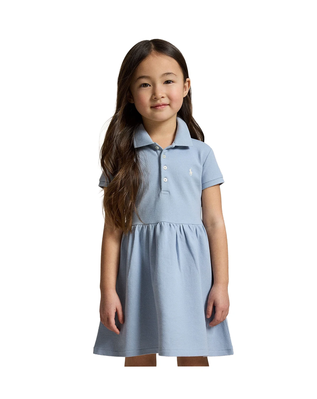 Girls' 2-6X Stretch Mesh Polo Collar Dress