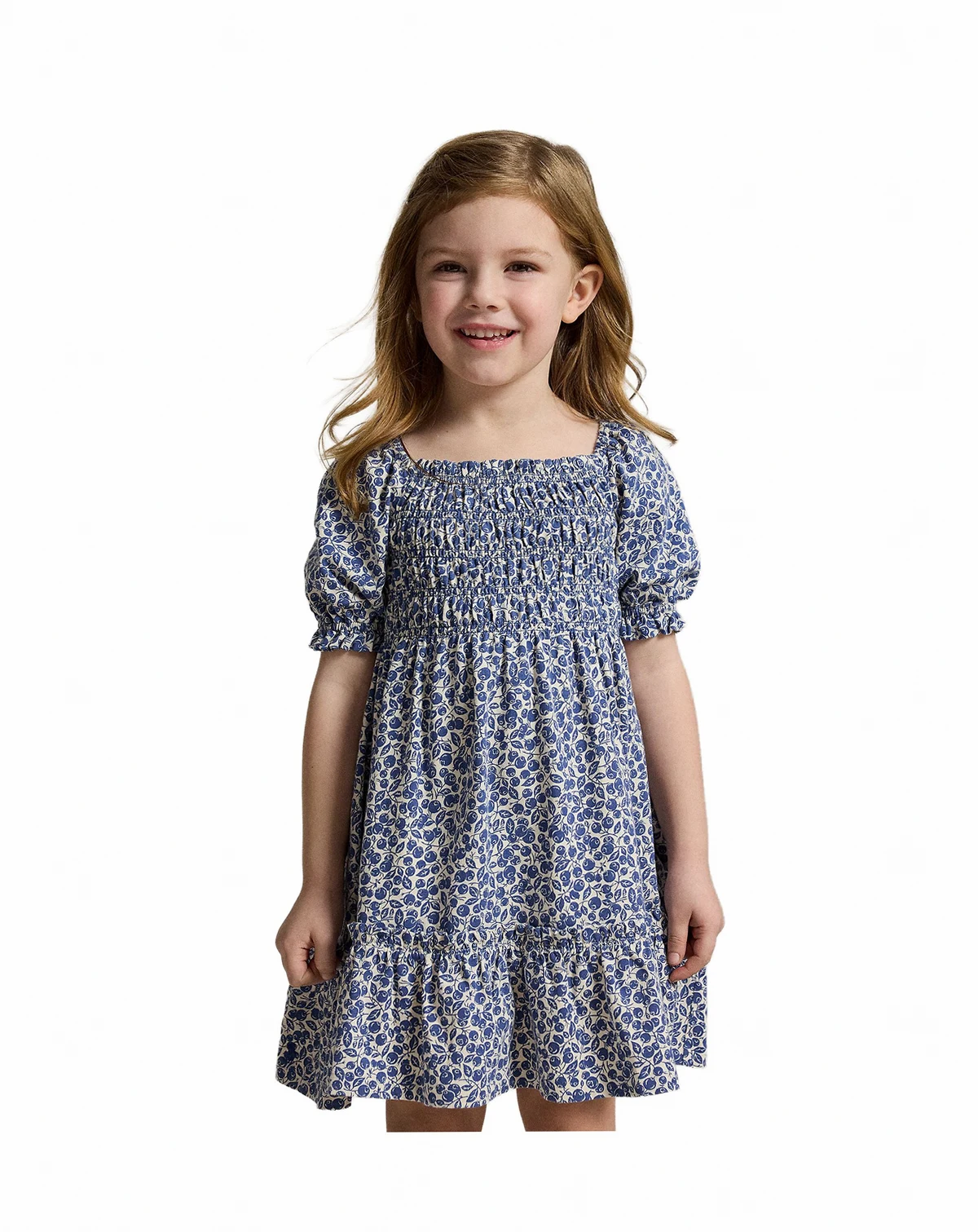 Girls' 2-6X Blueberry-Print Square Neck Jersey Dress