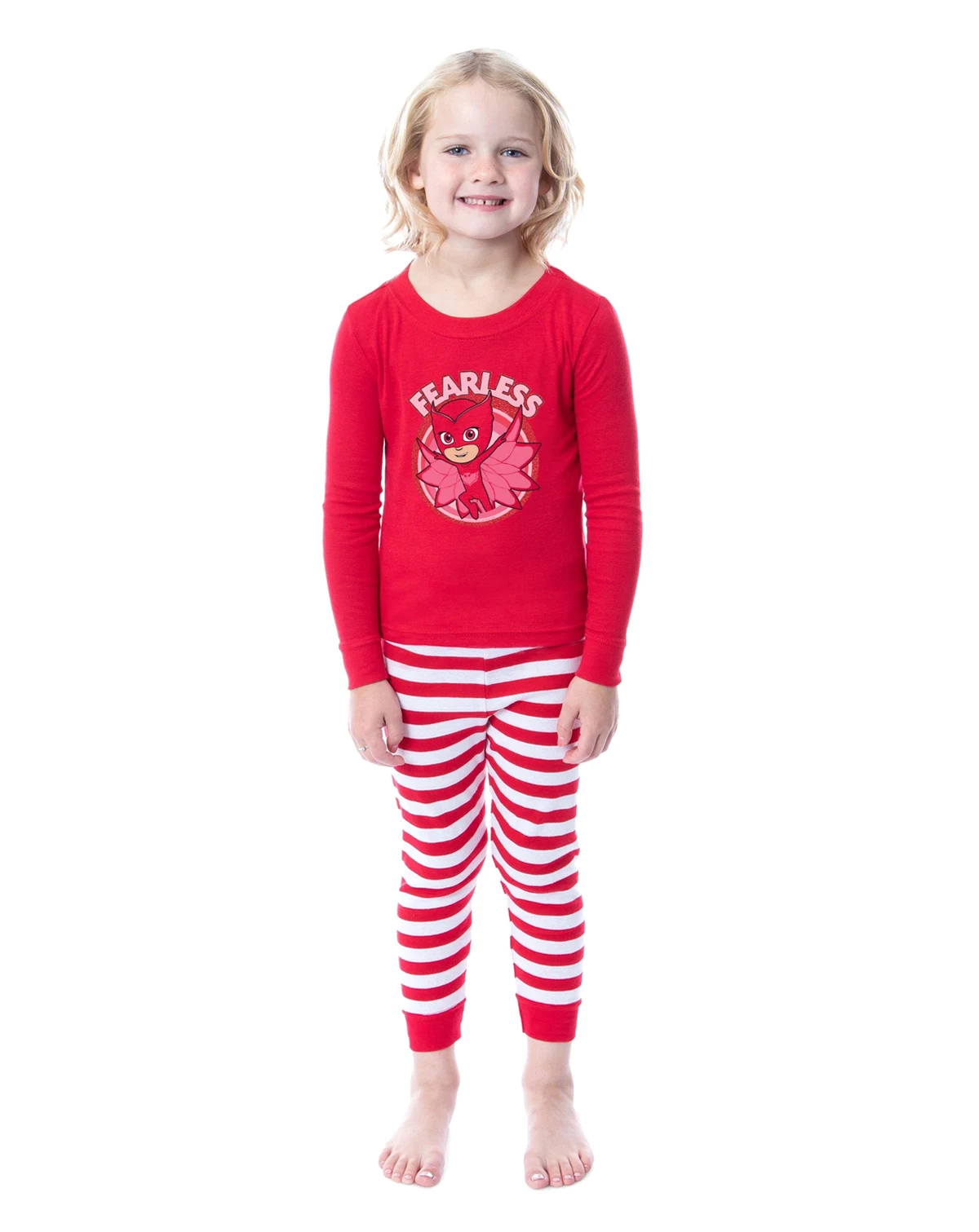 Show Girls' Toddler Owlette Fearless Tight Fit 2 PC Sleep Pajama Set