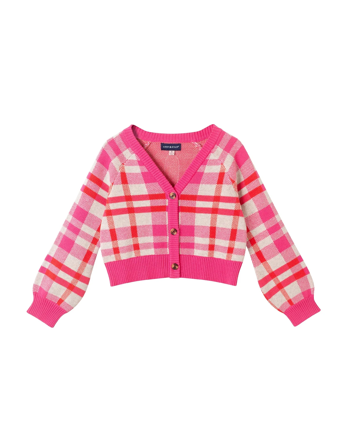 Toddler/Child Girls Plaid Cardigan