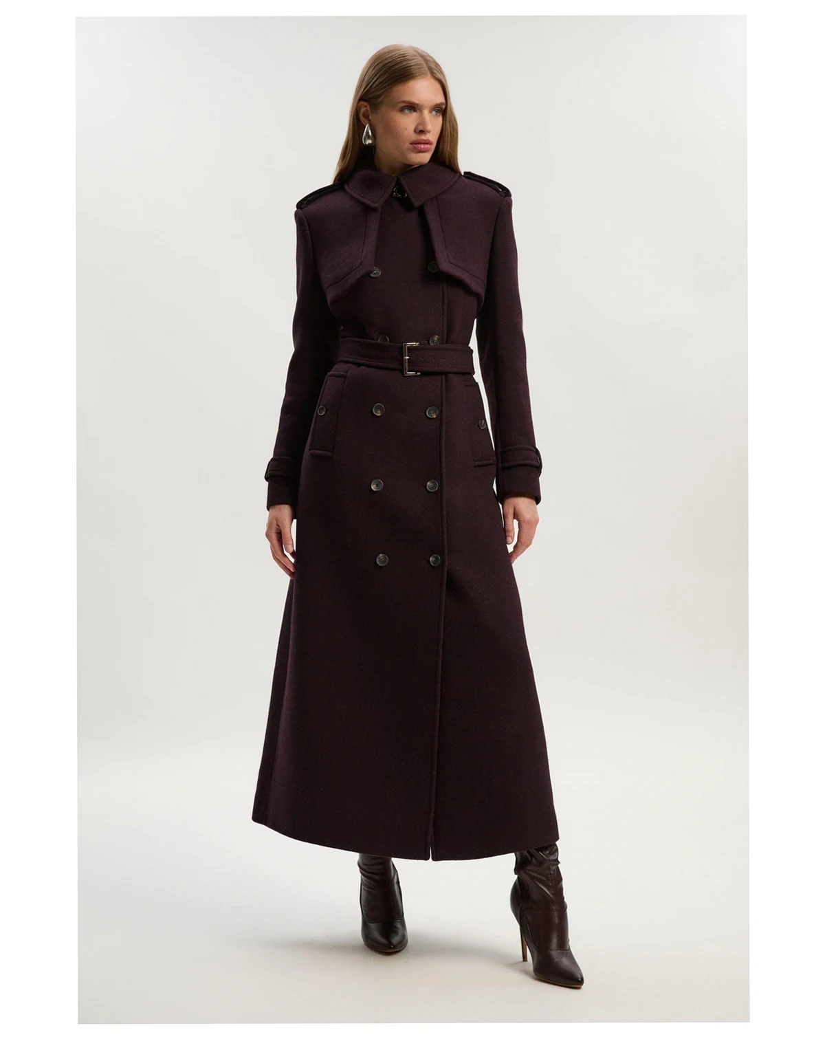 Women's Wool Trench Maxi Coat