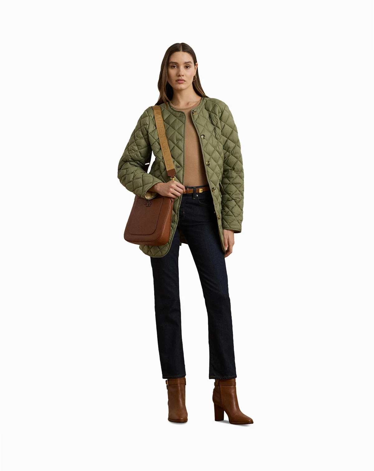 Women's Button-Front Collarless Coat