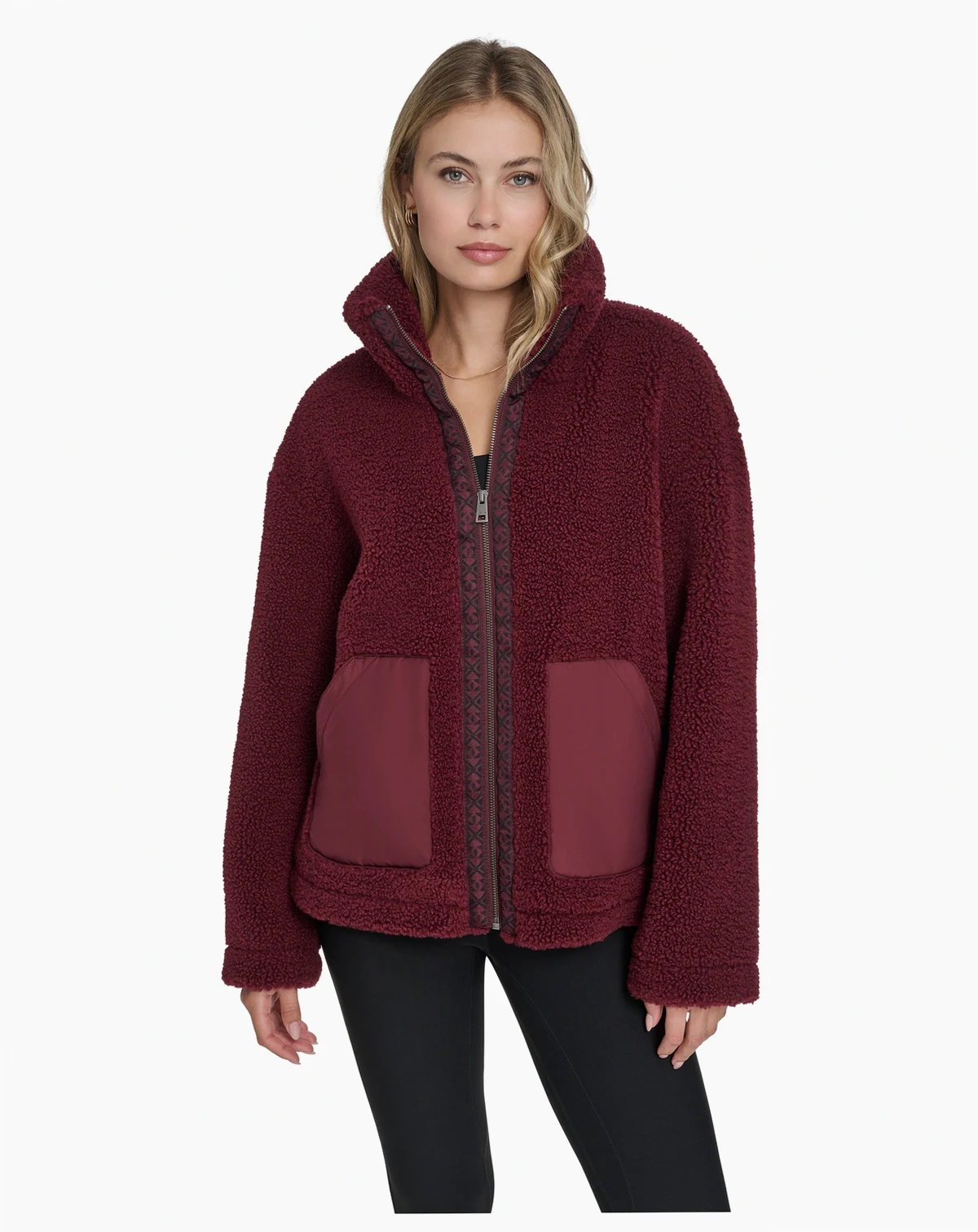 Women's Regular Stand Collar Sherpa Teddy Jacket