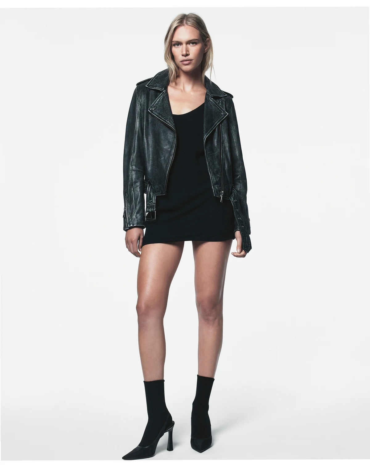 Women's Leather Asymmetrical Zip-closure Moto Jacket