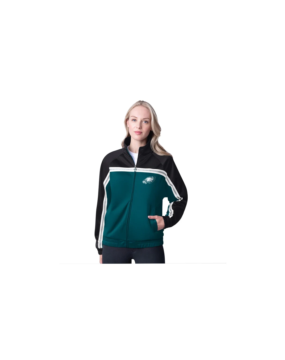 Women's Midnight Green Philadelphia Eagles Post Game Full-Zip Track Jacket