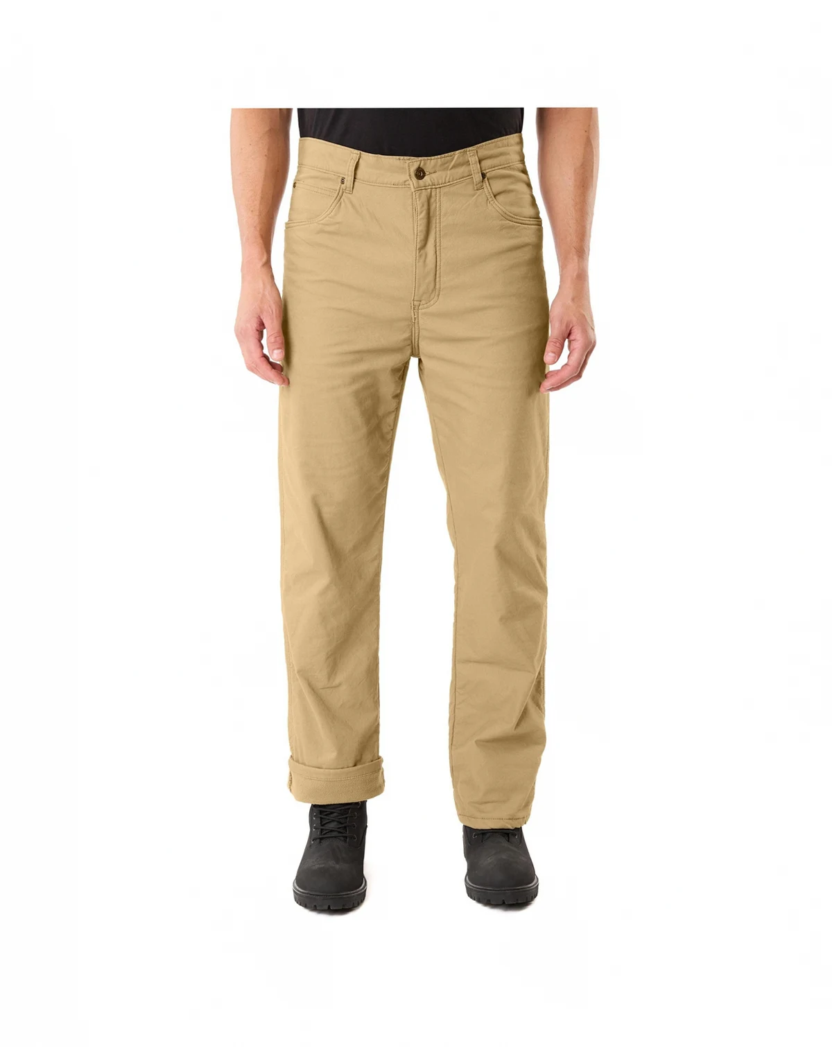 Men's Stretch Fleece-Lined Canvas 5-Pocket Pant