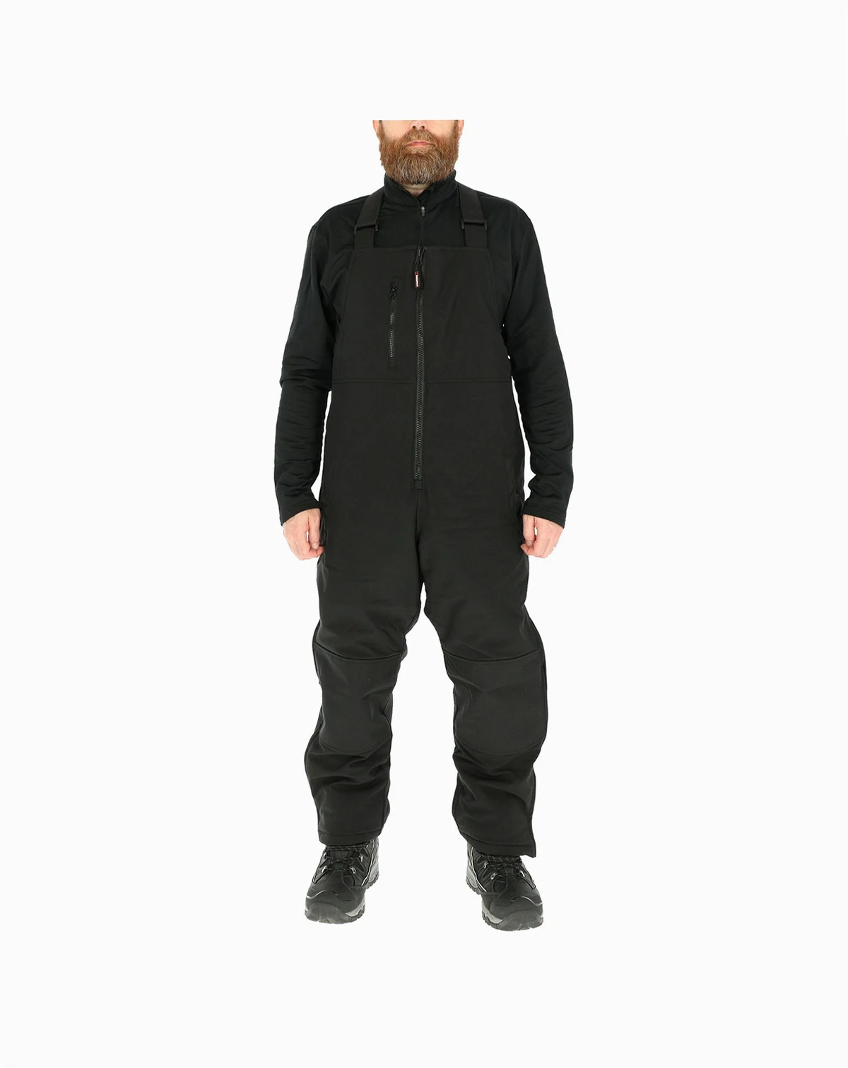 Men's Insulated Softshell Bib Overalls - Water-Repellent, Wind-Tight, Thermal Workwear for Extreme Cold