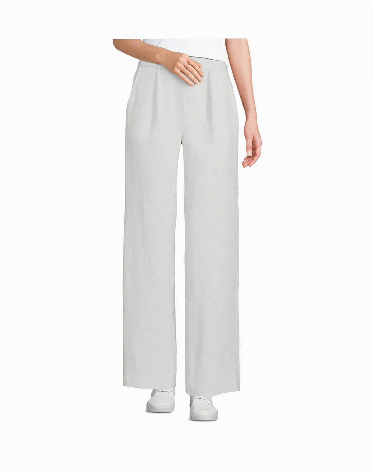 Women's Sport Knit High Rise Pleated Wide Leg Pants