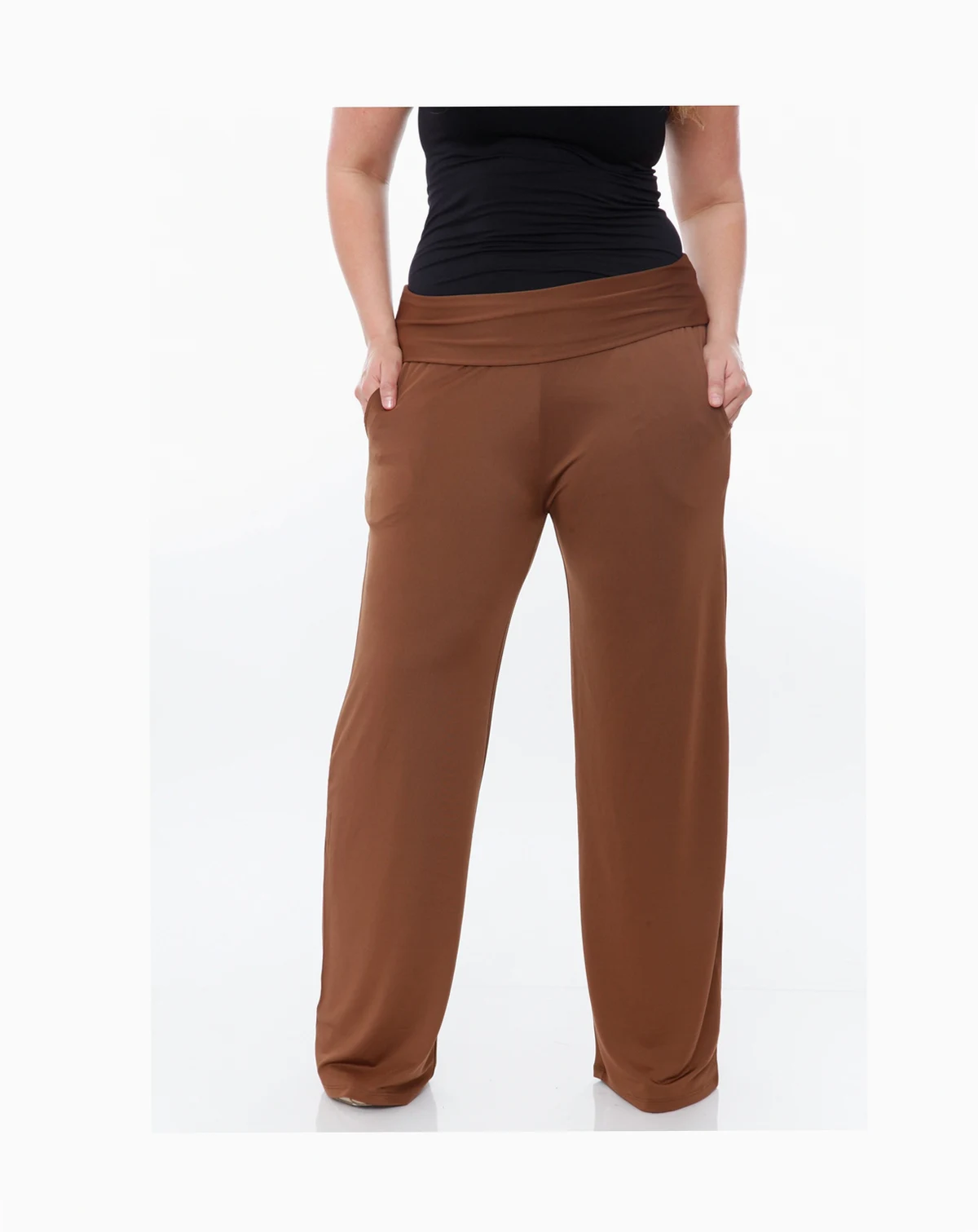 Plus Size Solid Palazzo Pants