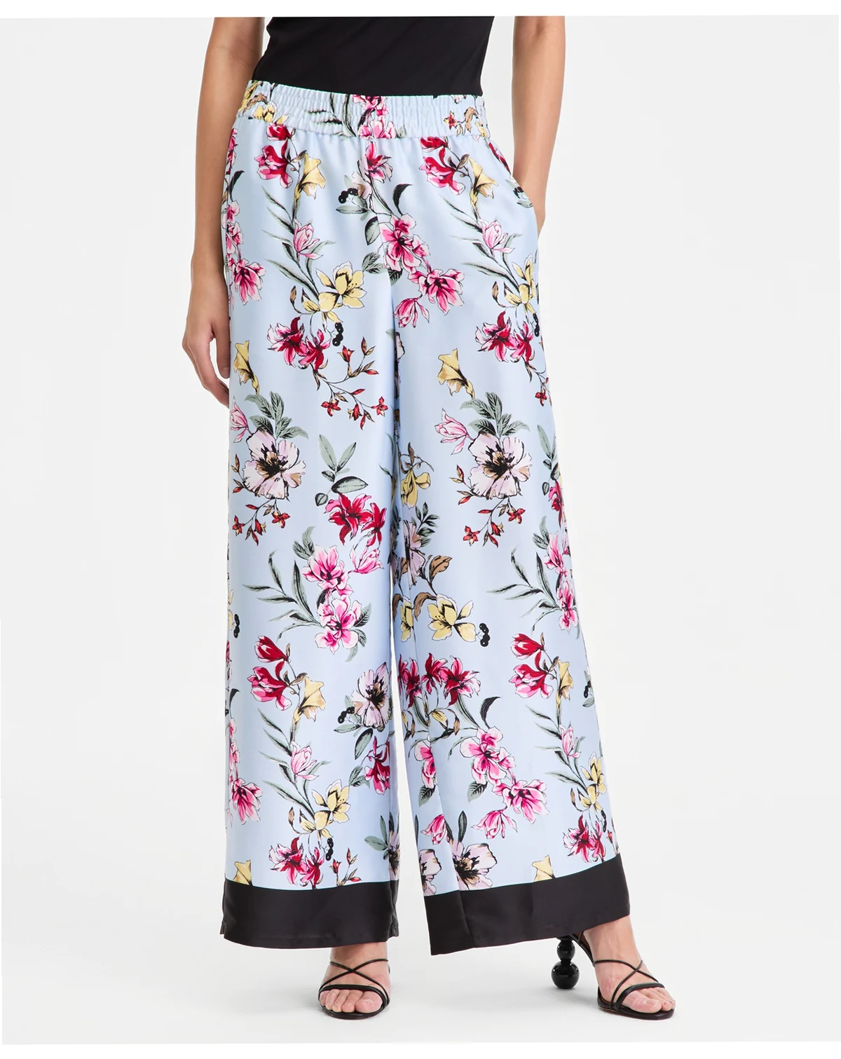 Women's Wide Leg Printed Pull-On Pants