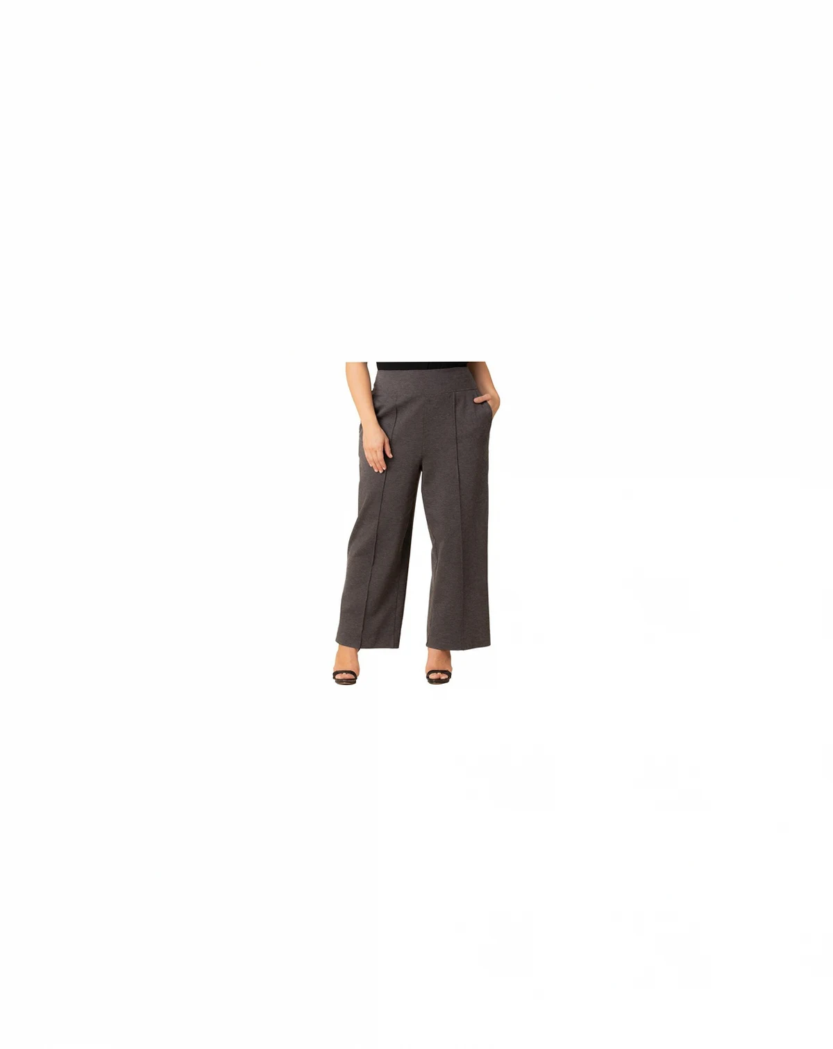 Women's Plus Size Polished Ponte Wide Leg Pants