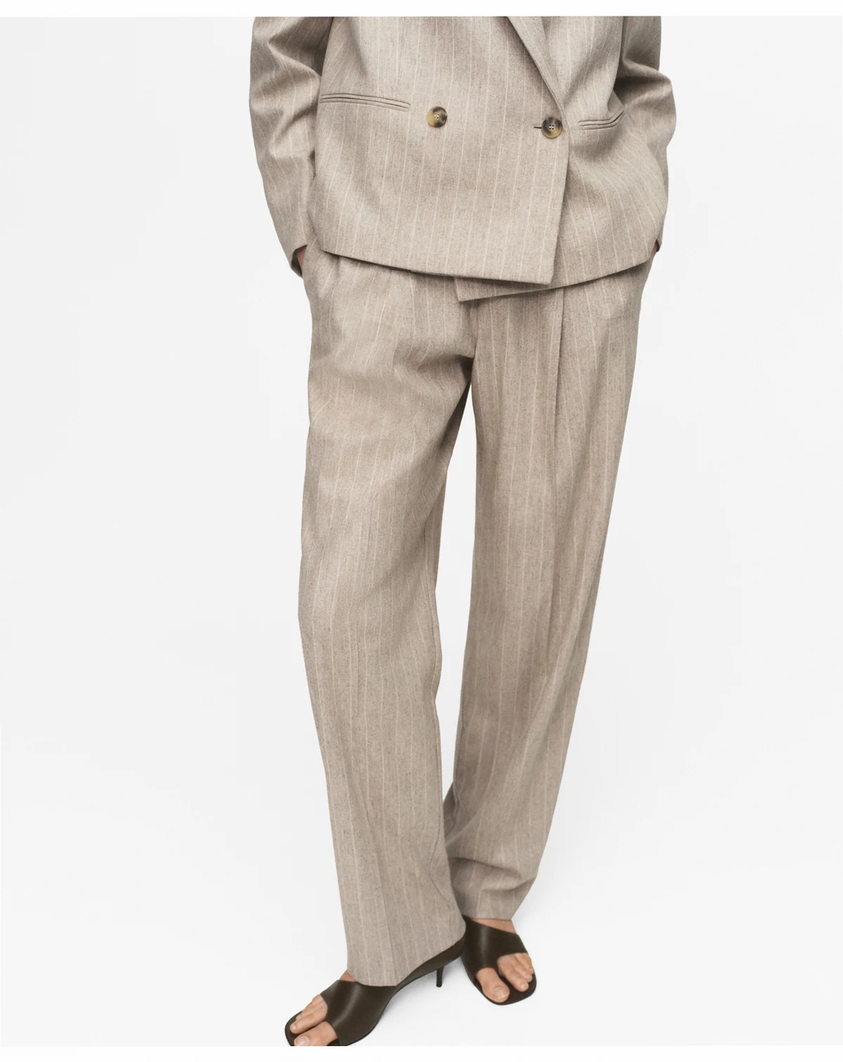 Women's Pinstripe Wool Suit Pants