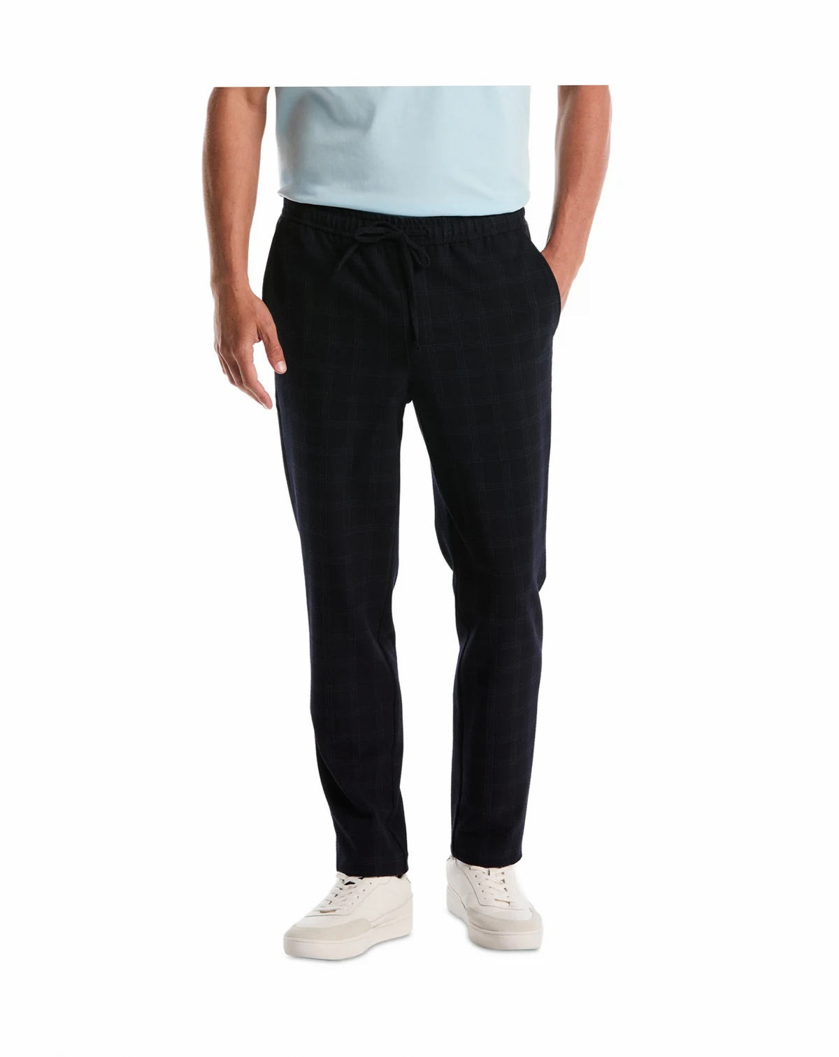 Men's Solid Slim-Fit Flat Front Pants