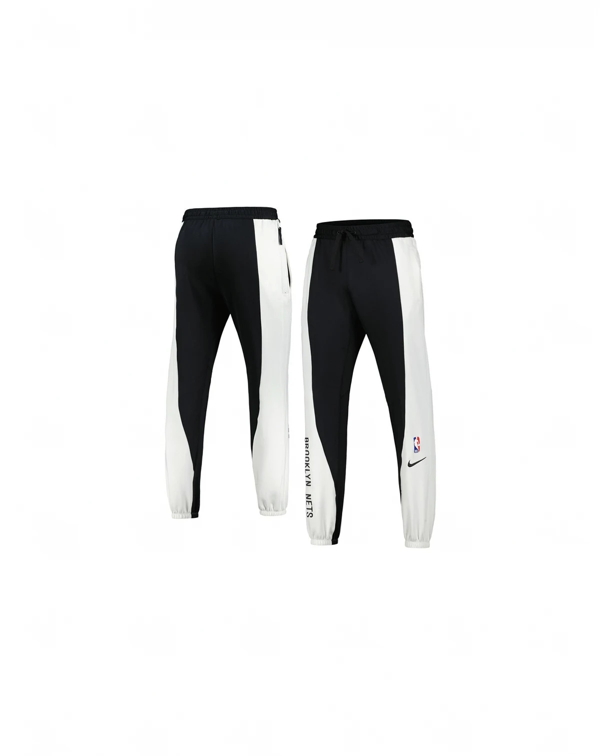 Men's Black, White Brooklyn Nets 2023/24 Authentic Showtime Pants