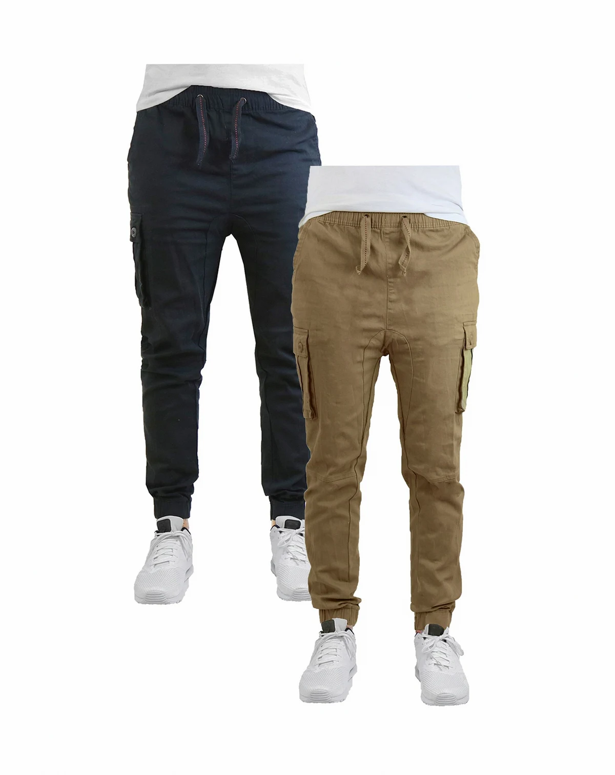 Men's Cotton Stretch Twill Cargo Joggers, Pack of 2