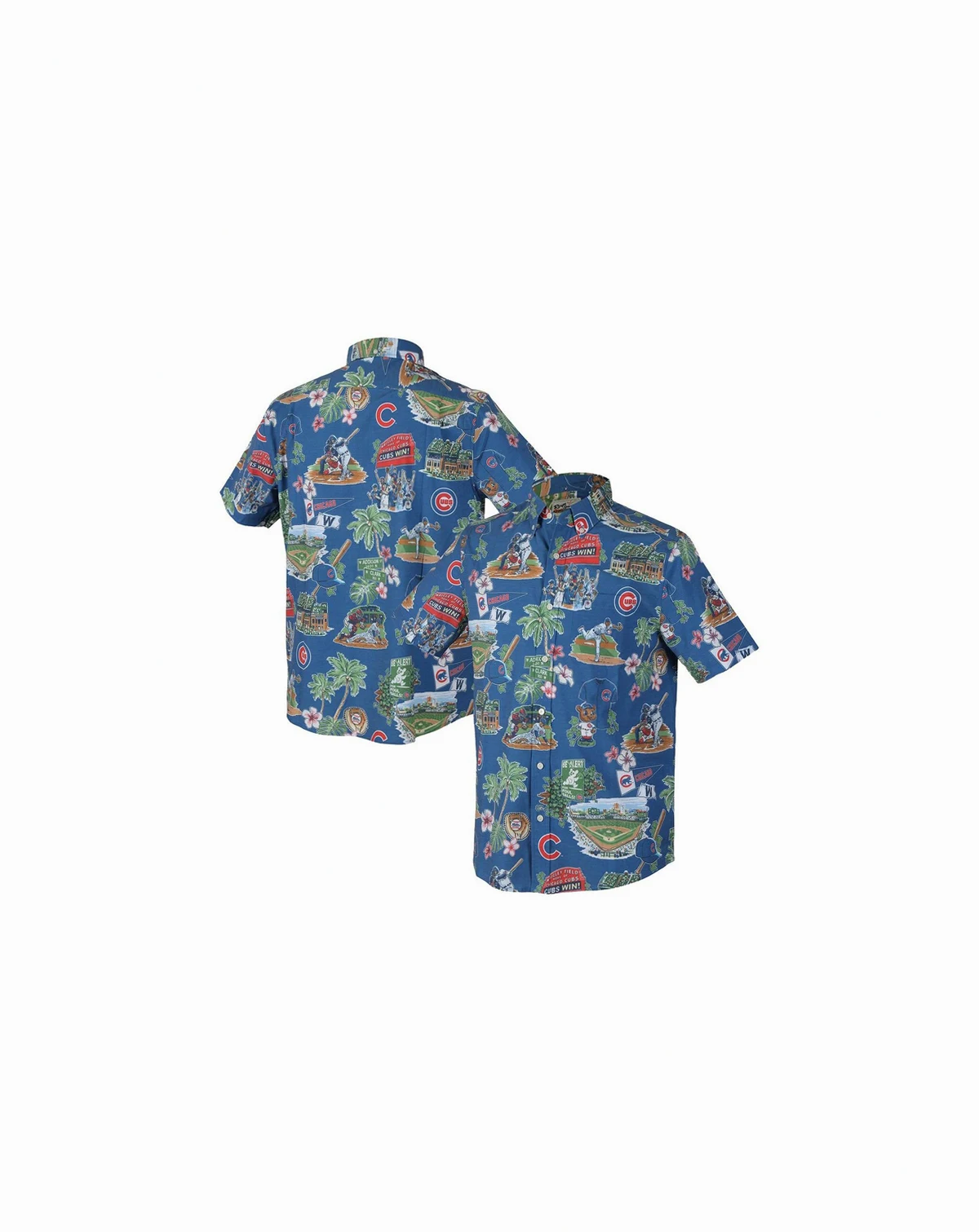 Men's Royal Chicago Cubs Scenic Tri-Blend Button-Down Shirt
