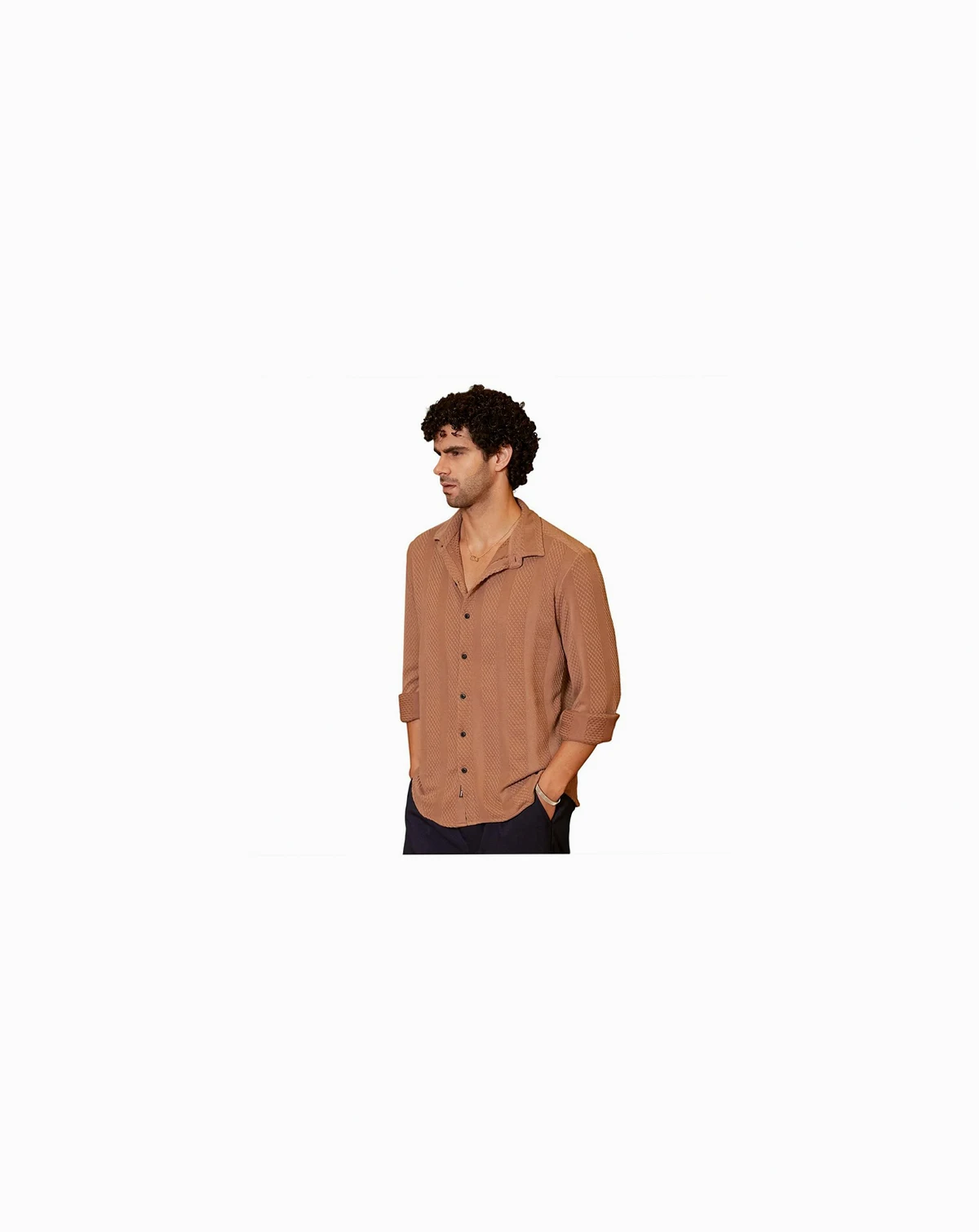 Men's Tan Brown Scale-Tactile Shirt