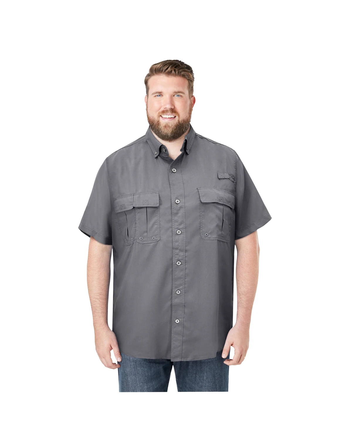 Big & Tall by KingSize Off-Shore Short-Sleeve Sports Shirt