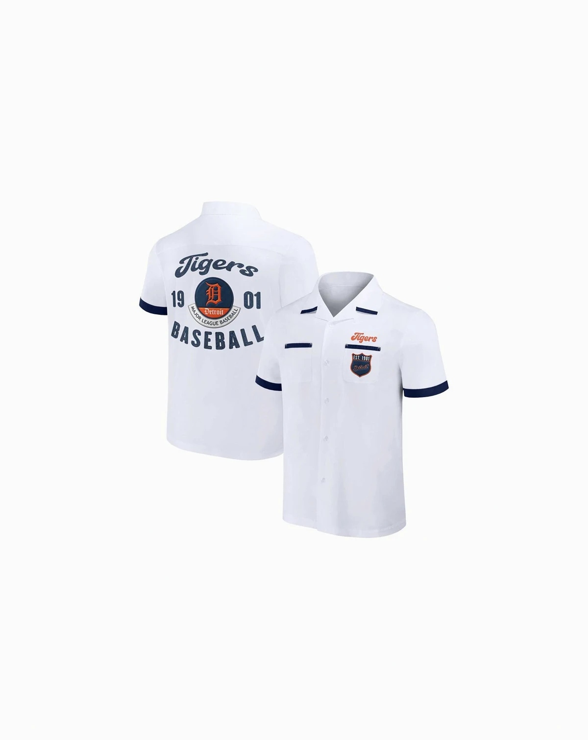 Men's Darius Rucker Collection by White Detroit Tigers Bowling Button-Up Shirt