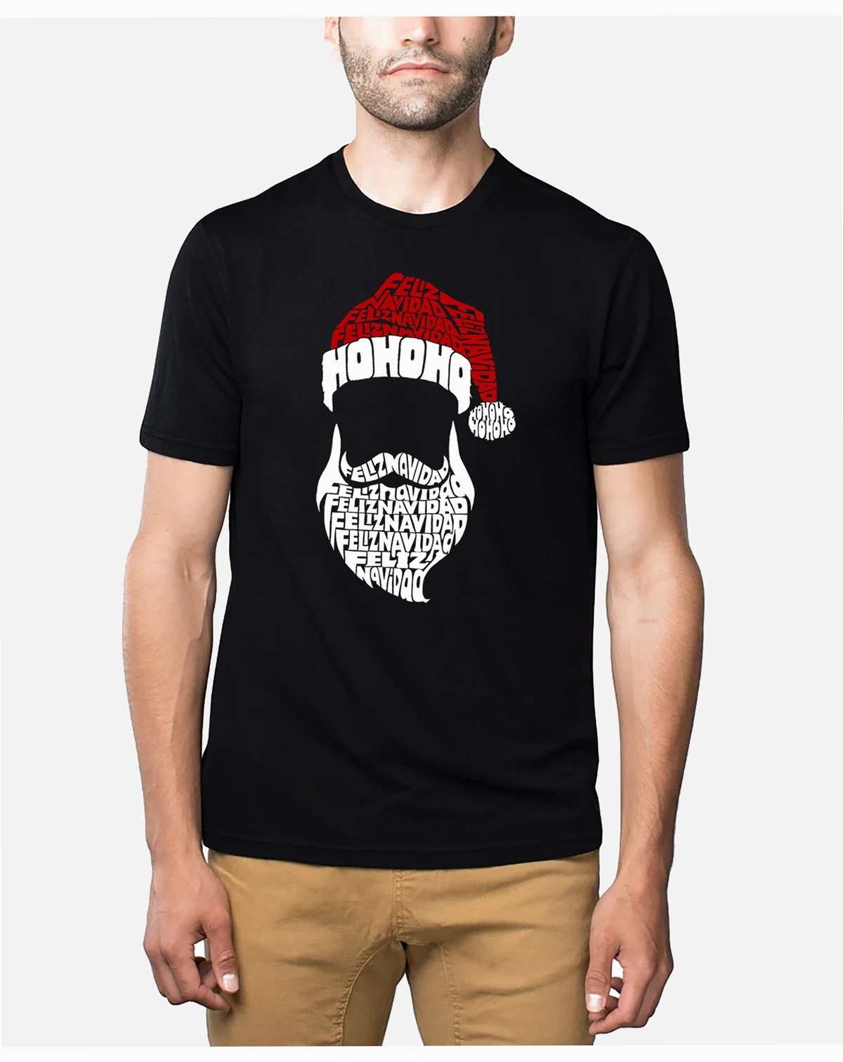 Men's Feliz Navidad Santa Claus Premium Blend Word Art T-Shirt