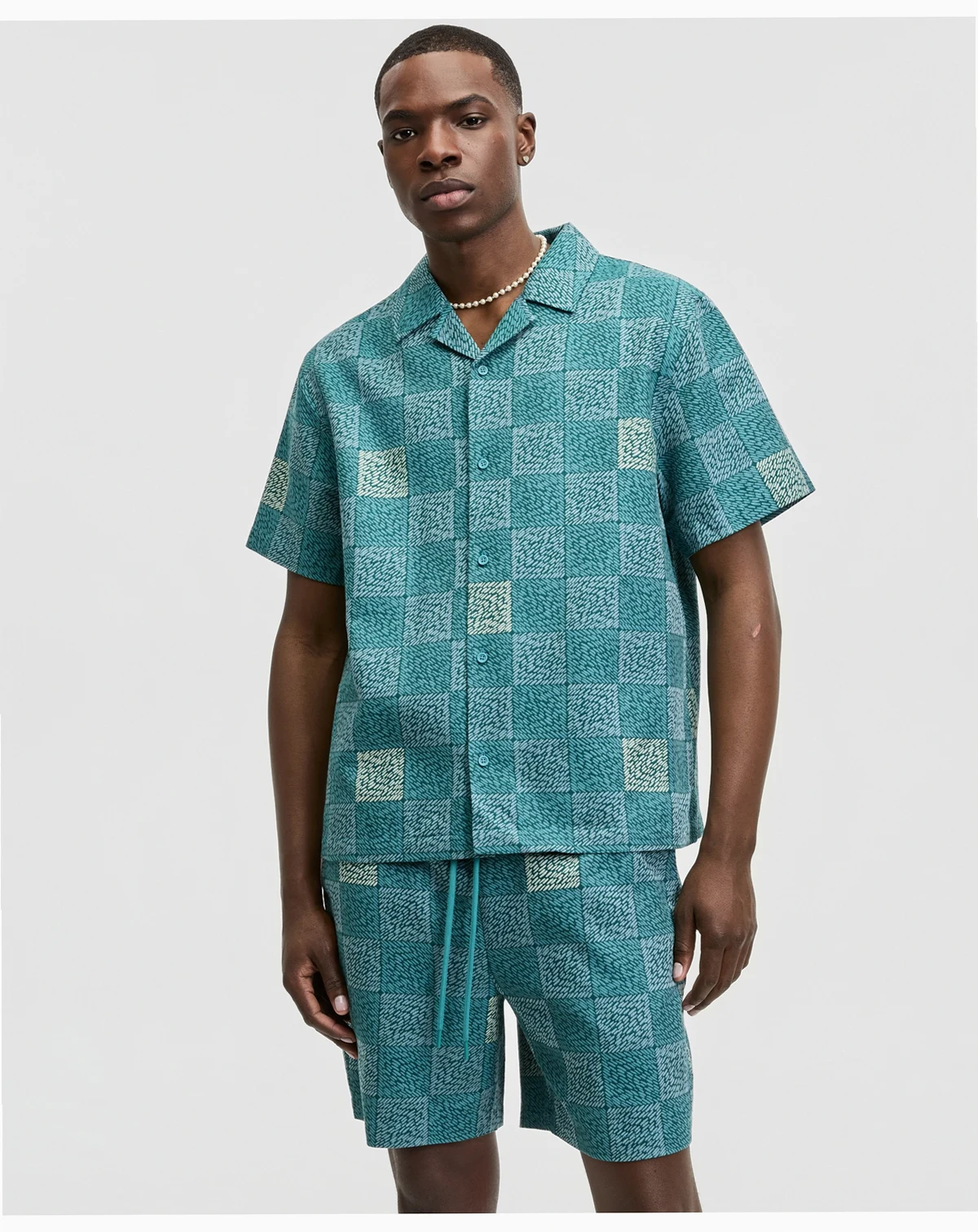 Men's Relaxed-Fit Checker Short-Sleeve Shirt, Macy's Exclusive