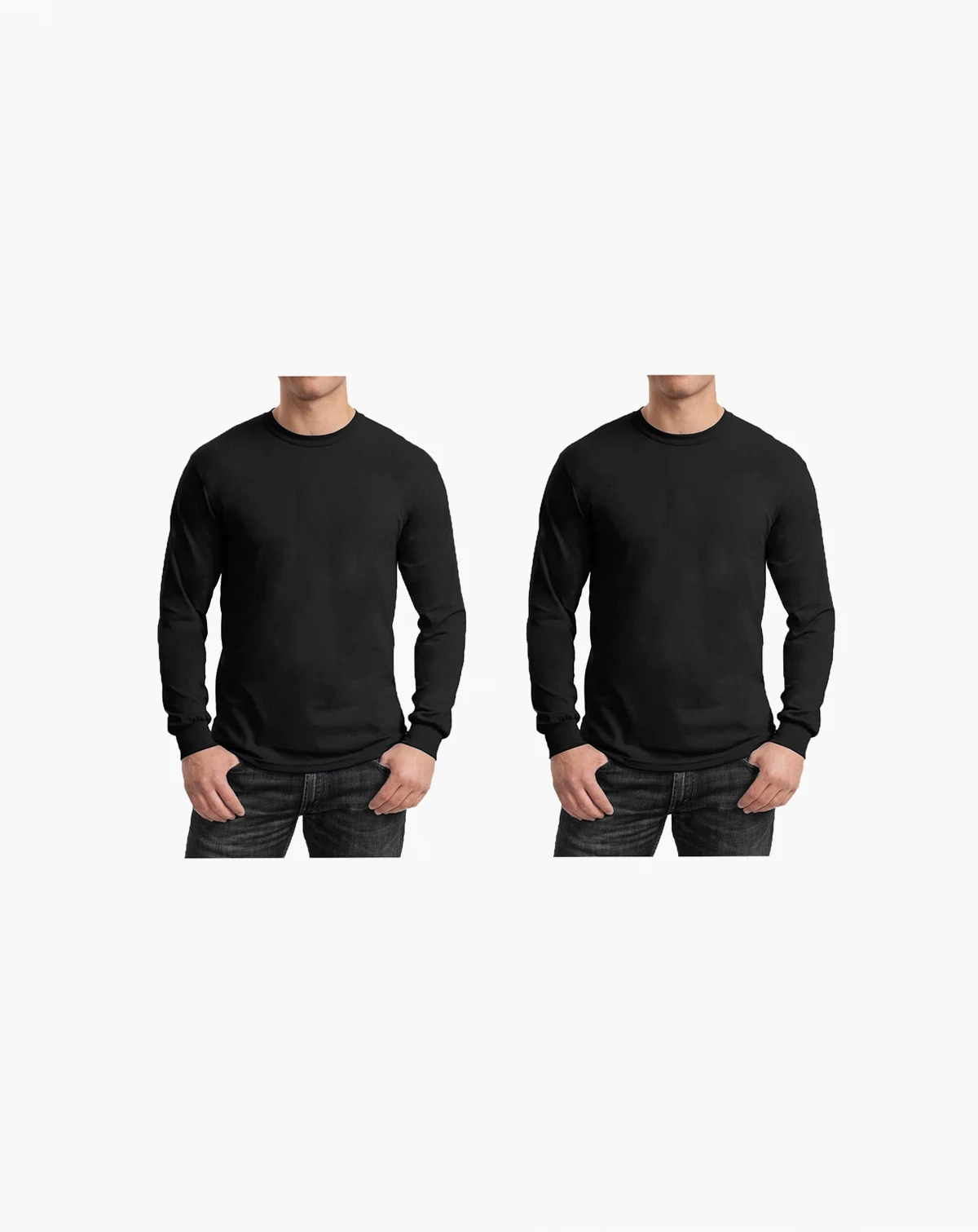 Men's 2-Pack Egyptian Cotton-Blend Long Sleeve Crew Neck Tee