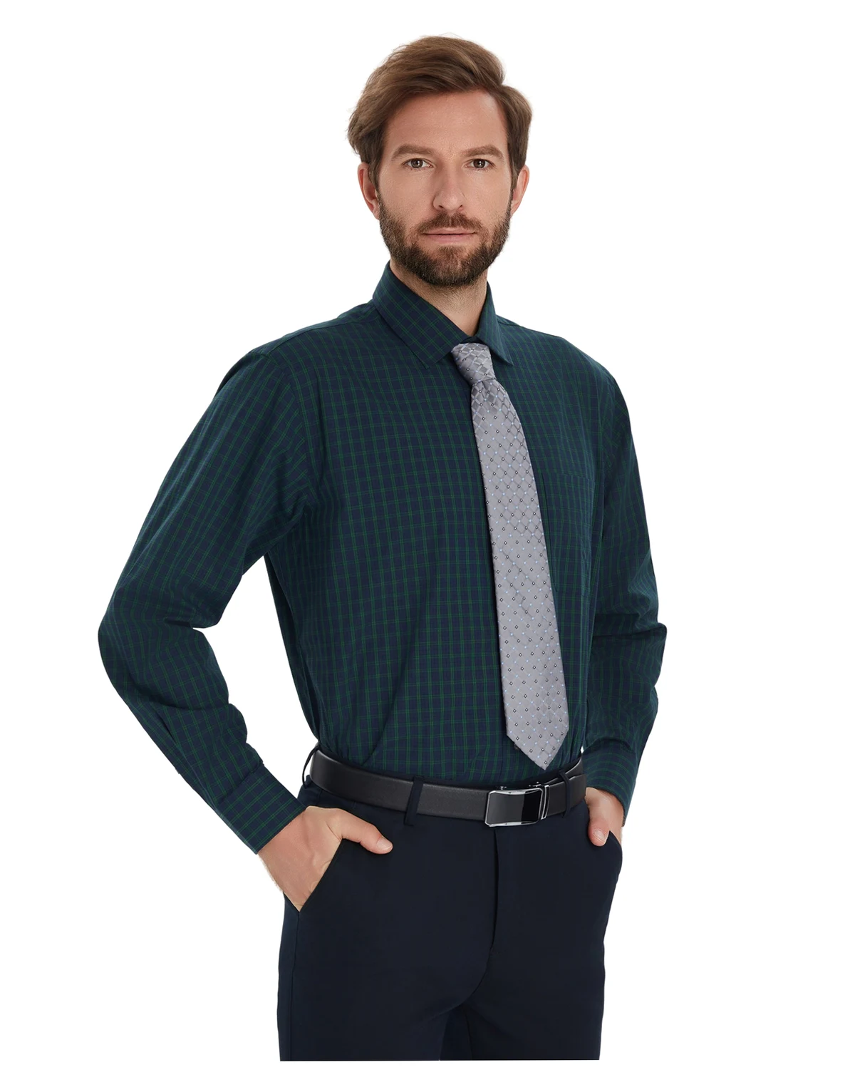 Men's Mini Blackwatch Regular-Fit Dress Shirt, Macy's Exclusive