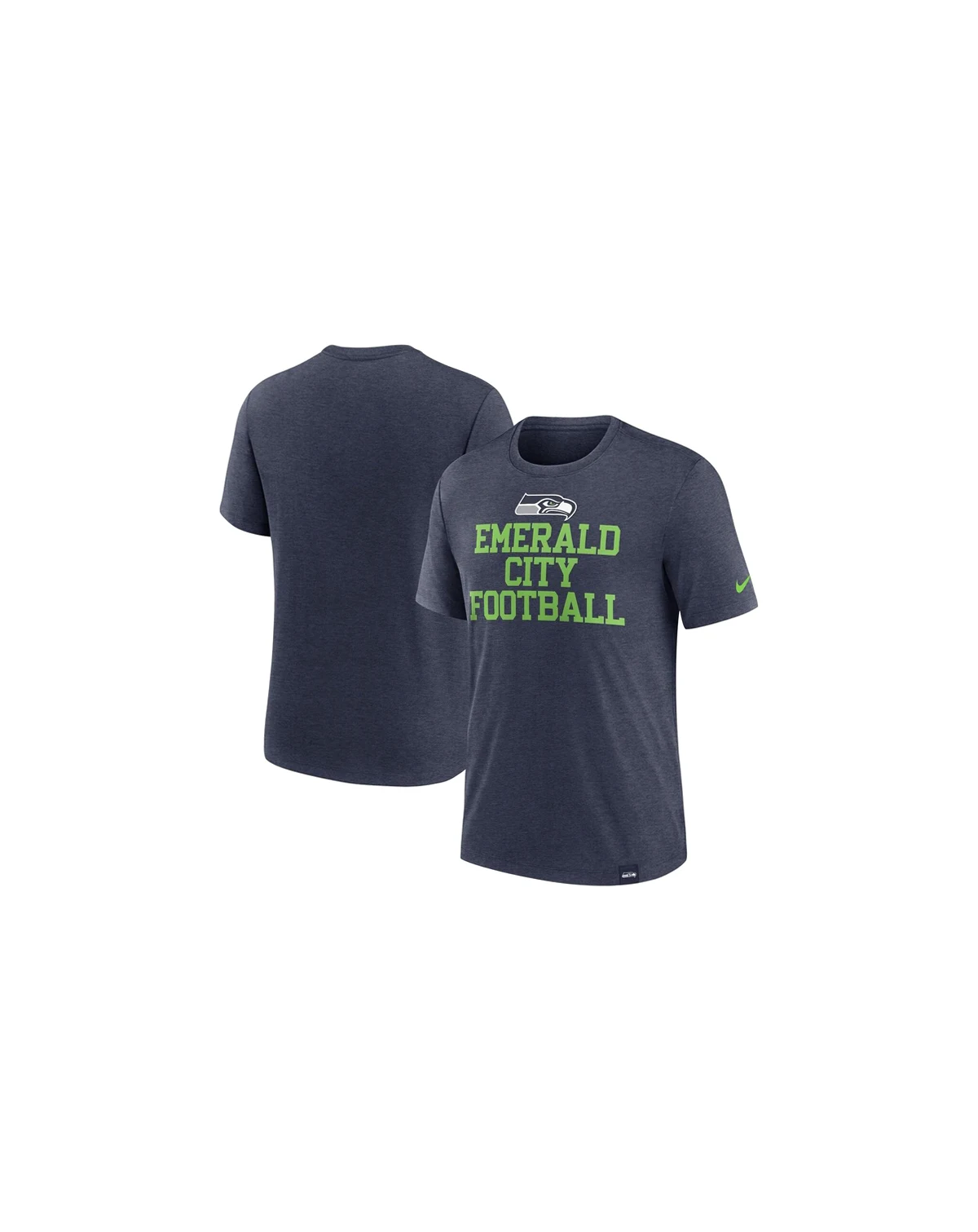 Men's Heather College Navy Seattle Seahawks Blitz Tri-Blend T-Shirt
