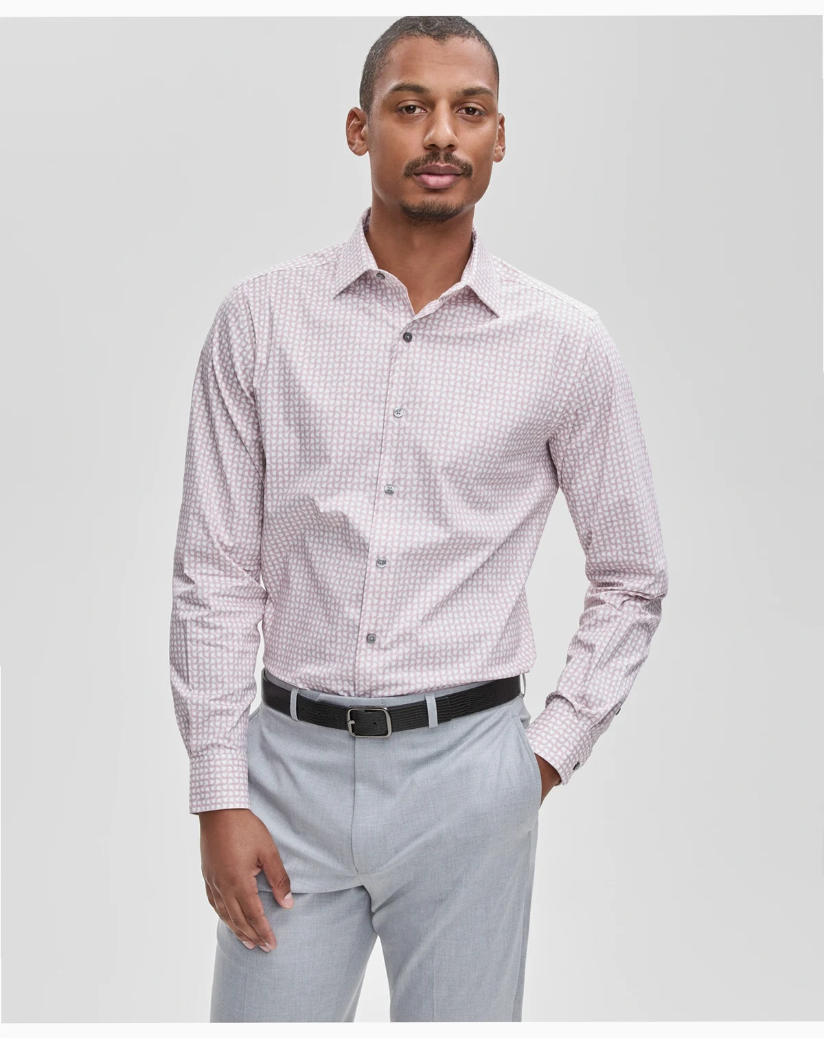 Men's Slim-Fit Geo-Print Dress Shirt, Macy's Exclusive
