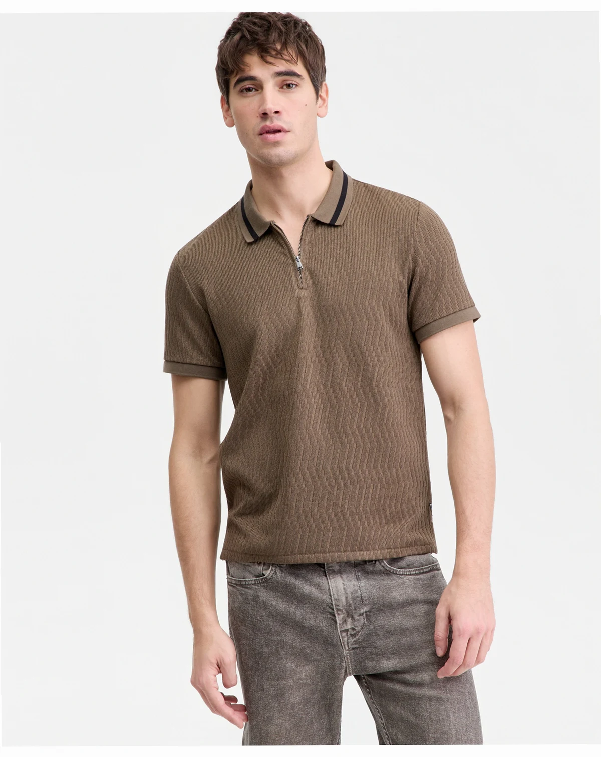 Men's Morales Quarter-Zip Knit Polo Shirt