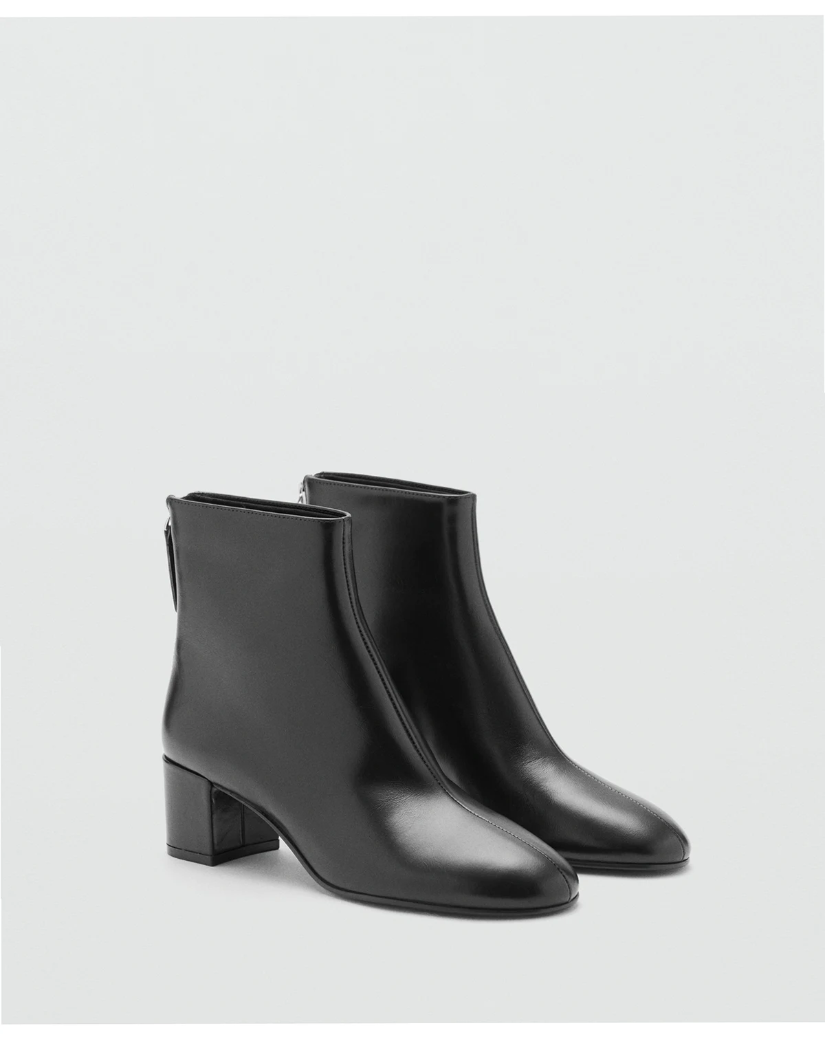 Women's Block Heel Leather Ankle Boots
