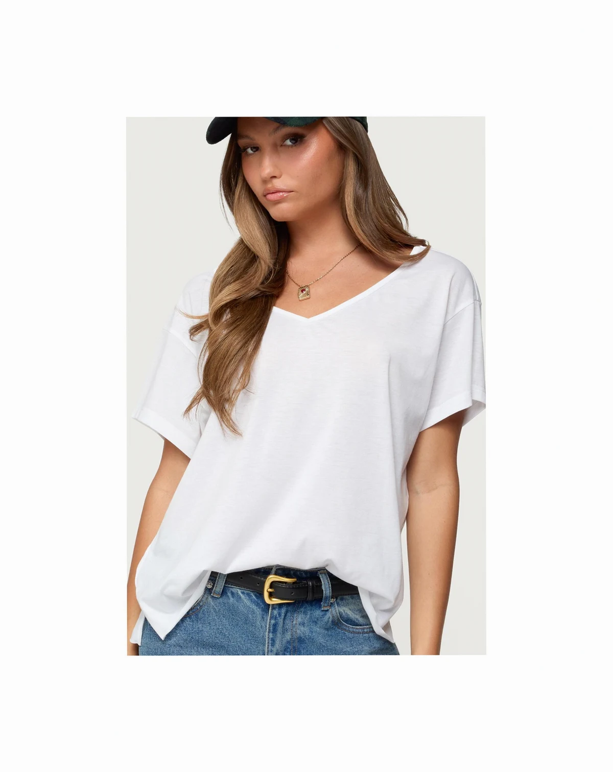 Womens Sonora Oversized V Neck T Shirt
