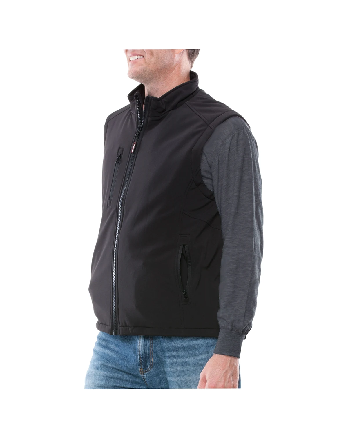 Men's Insulated Softshell Vest - Warm Work Vest, Water-Repellent, Windproof, Lightweight, Durable Cold-Weather Gear