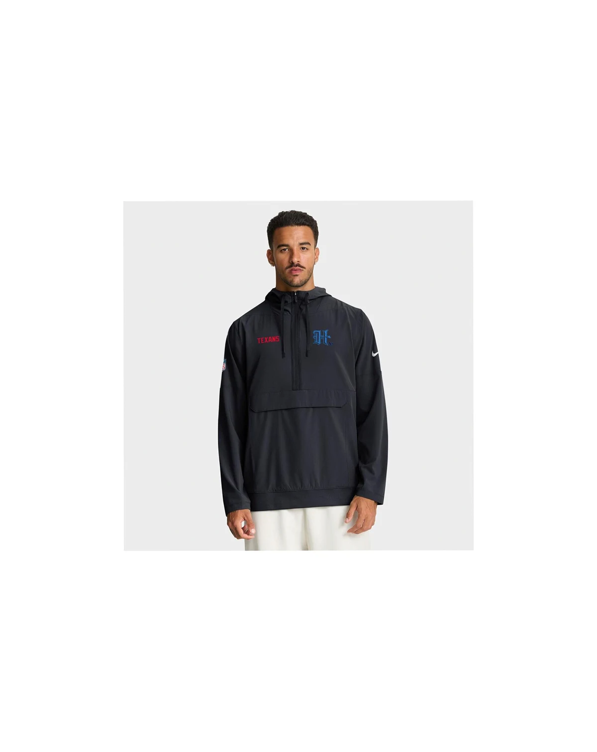 Men's Navy Houston Texans Sideline Alt Pack Anorak Half-Zip Hoodie Jacket