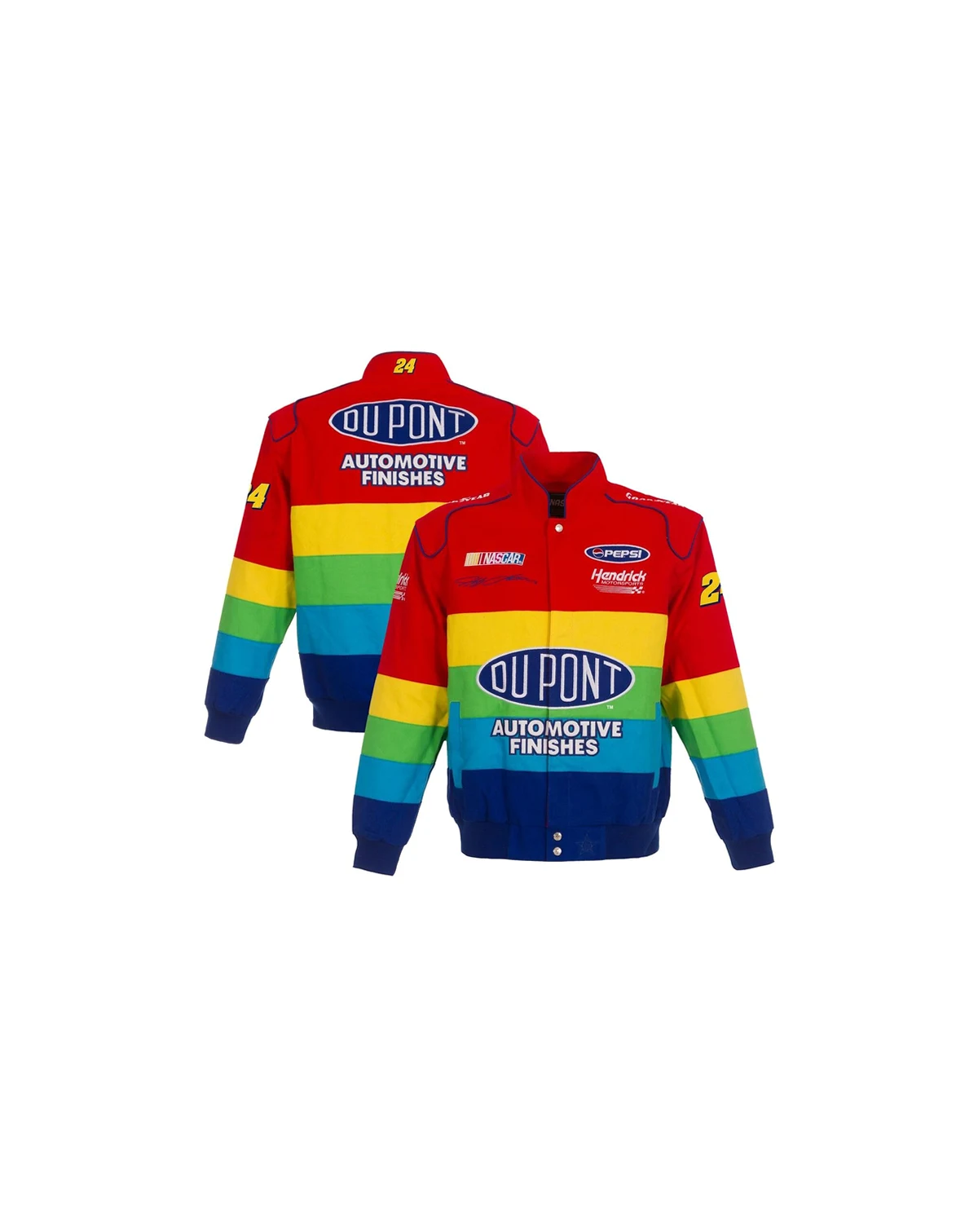 Men's Red, Blue Jeff Gordon Twill Uniform Full-Snap Jacket