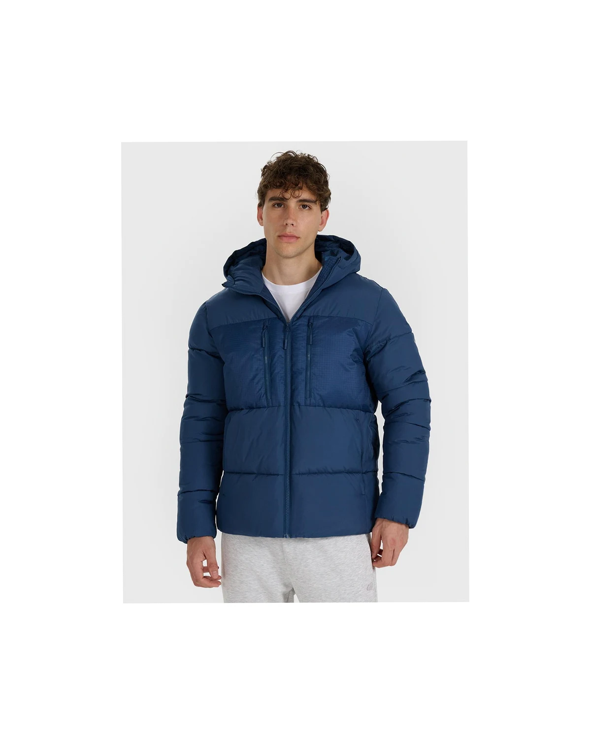 Men's Hooded Down Jacket With Synthetic Filling