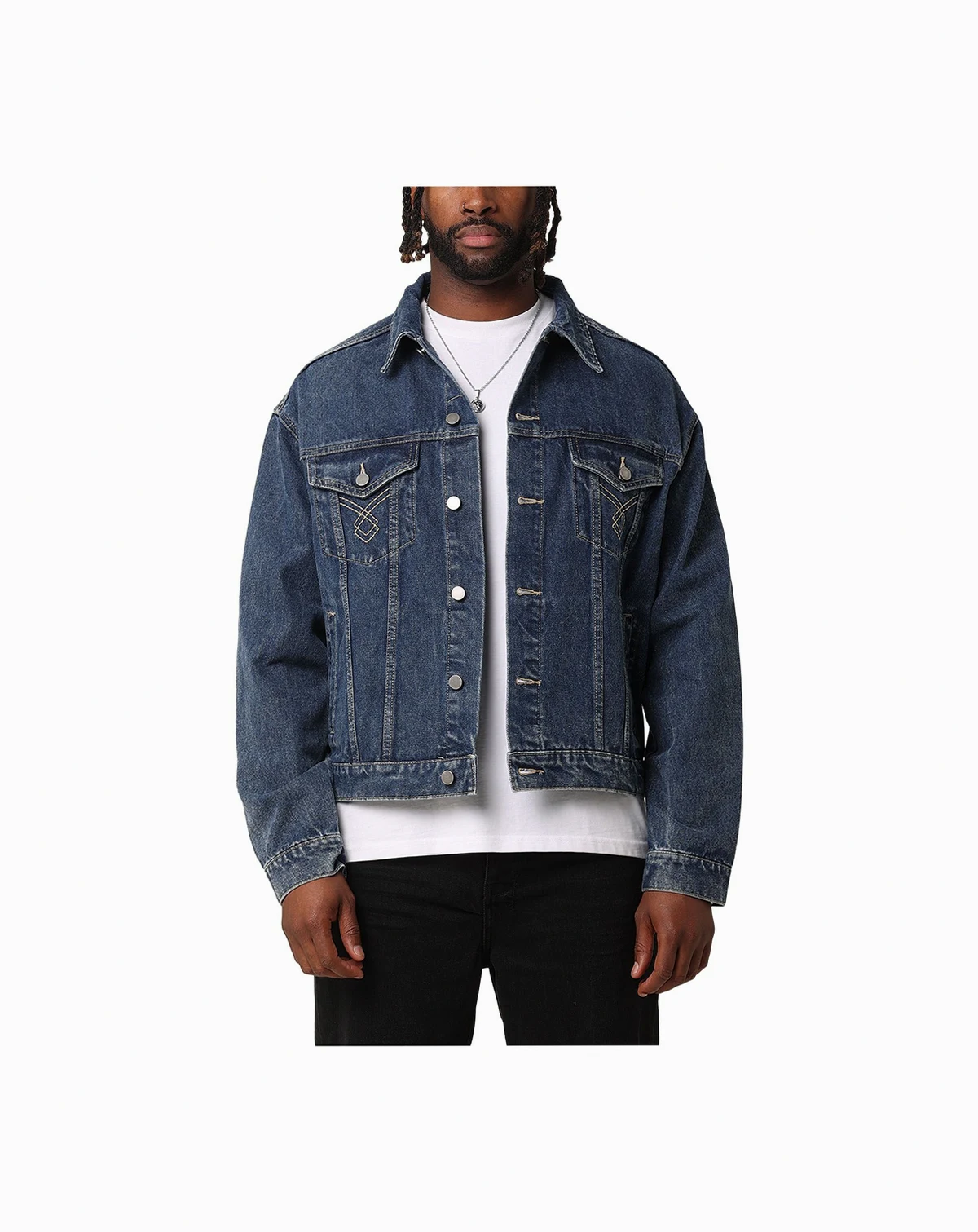 Men's Classic Trucker Denim Jacket- Blue, M