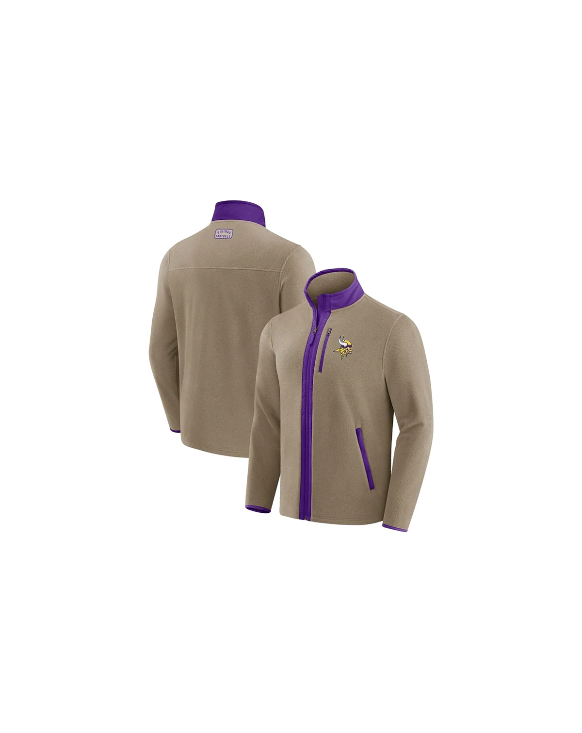 Darius Rucker Collection by Men's Tan Minnesota Vikings Heavyweight Polar Fleece Full-Zip Jacket