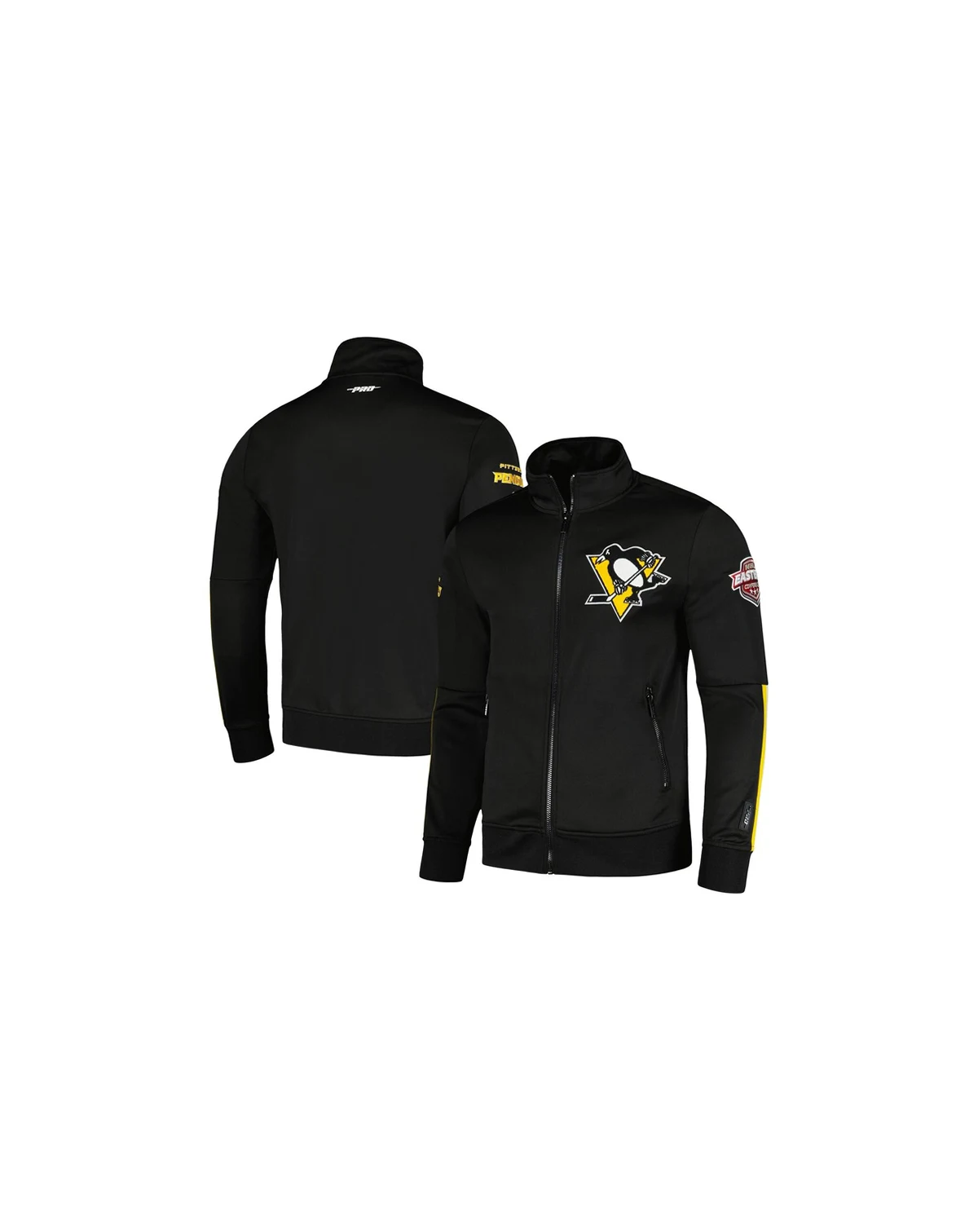 Men's Black Pittsburgh Penguins Classic Chenille Full-Zip Track Jacket