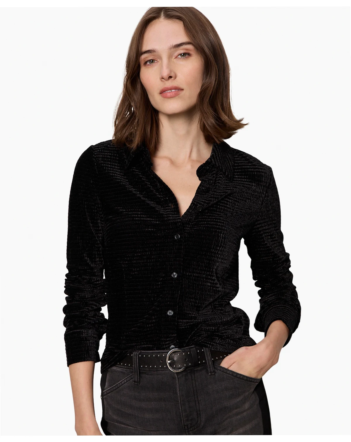 Women's Fitted Button Down Top