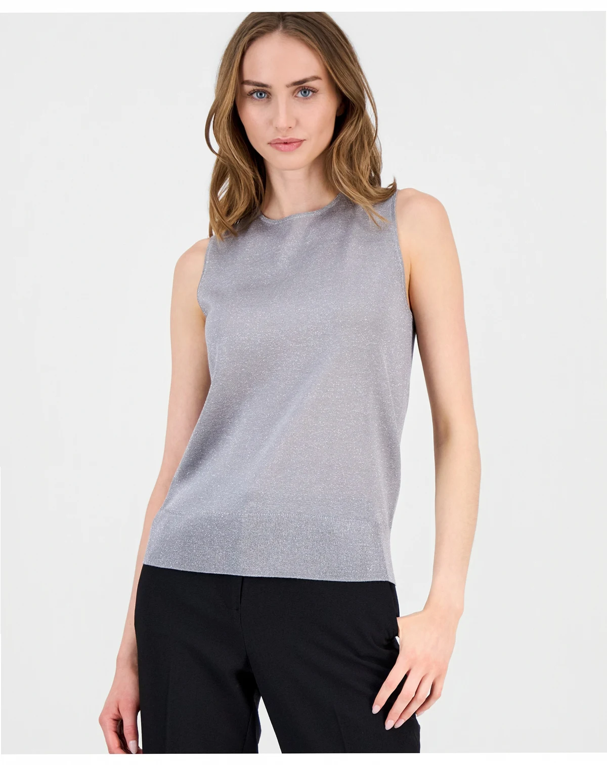 Women's Sleeveless Metallic Knit Top
