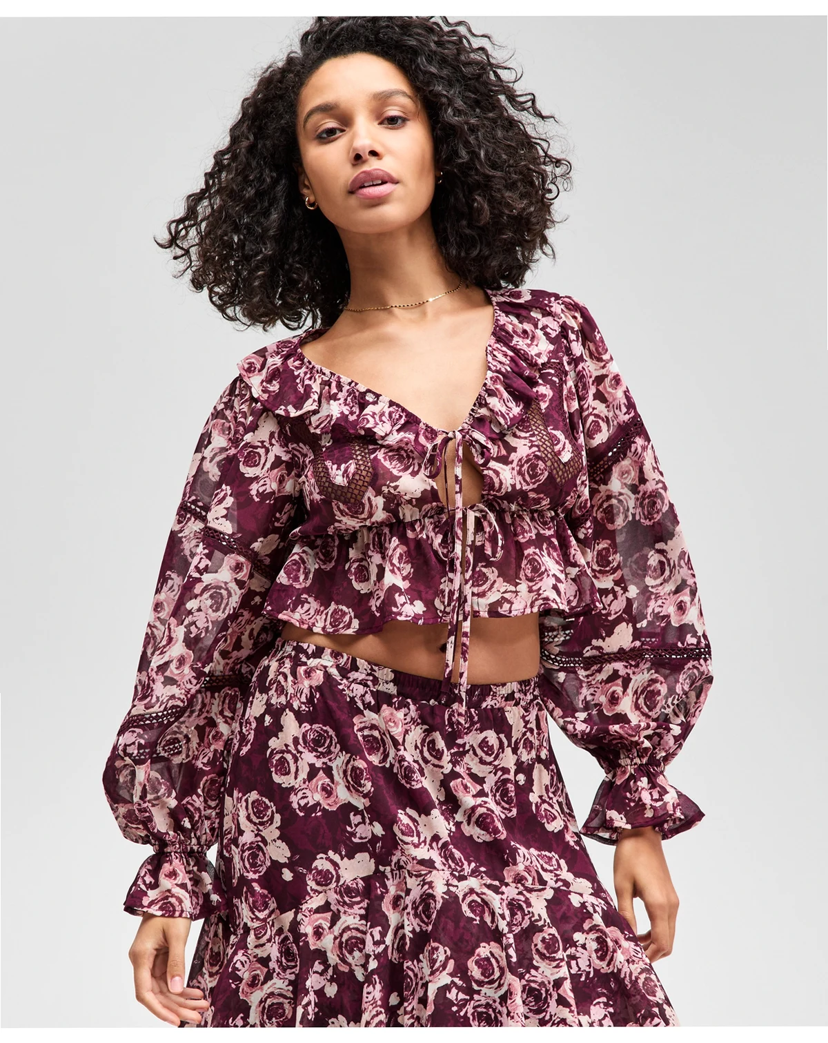 Women's Ruffled-Cuff Balloon-Sleeve Top, Macy's Exclusive