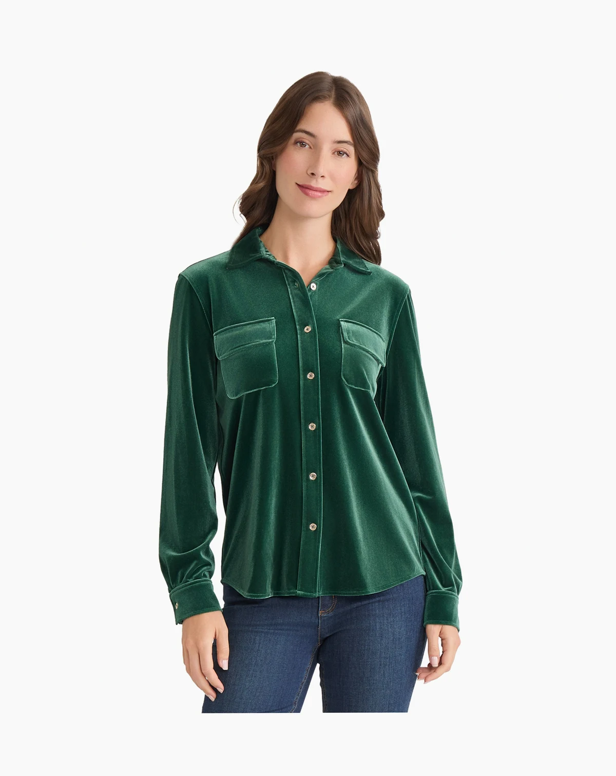 Women's Long Sleeve Velour Shirt