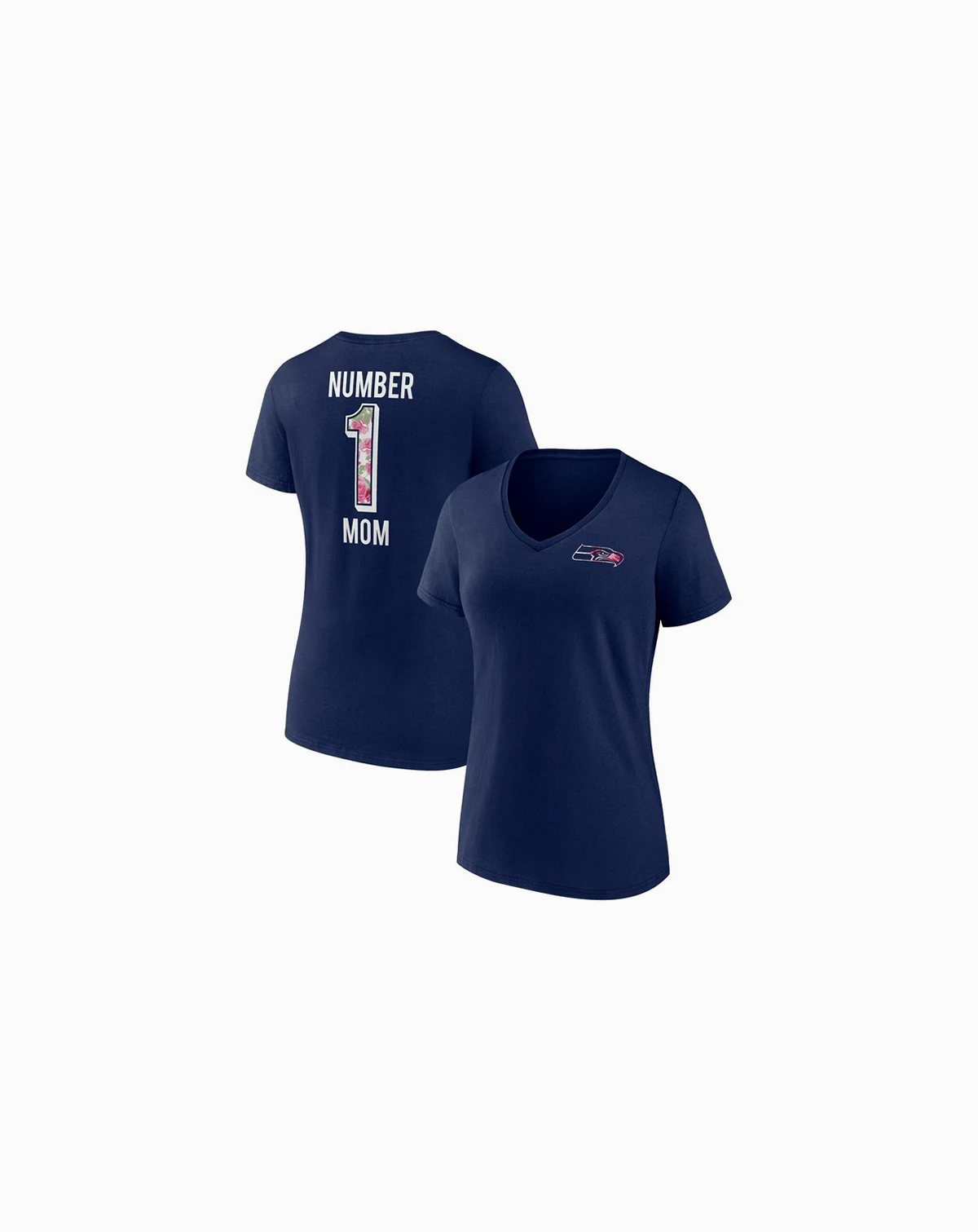 Women's College Navy Seattle Seahawks Team Mother's Day V-Neck T-shirt