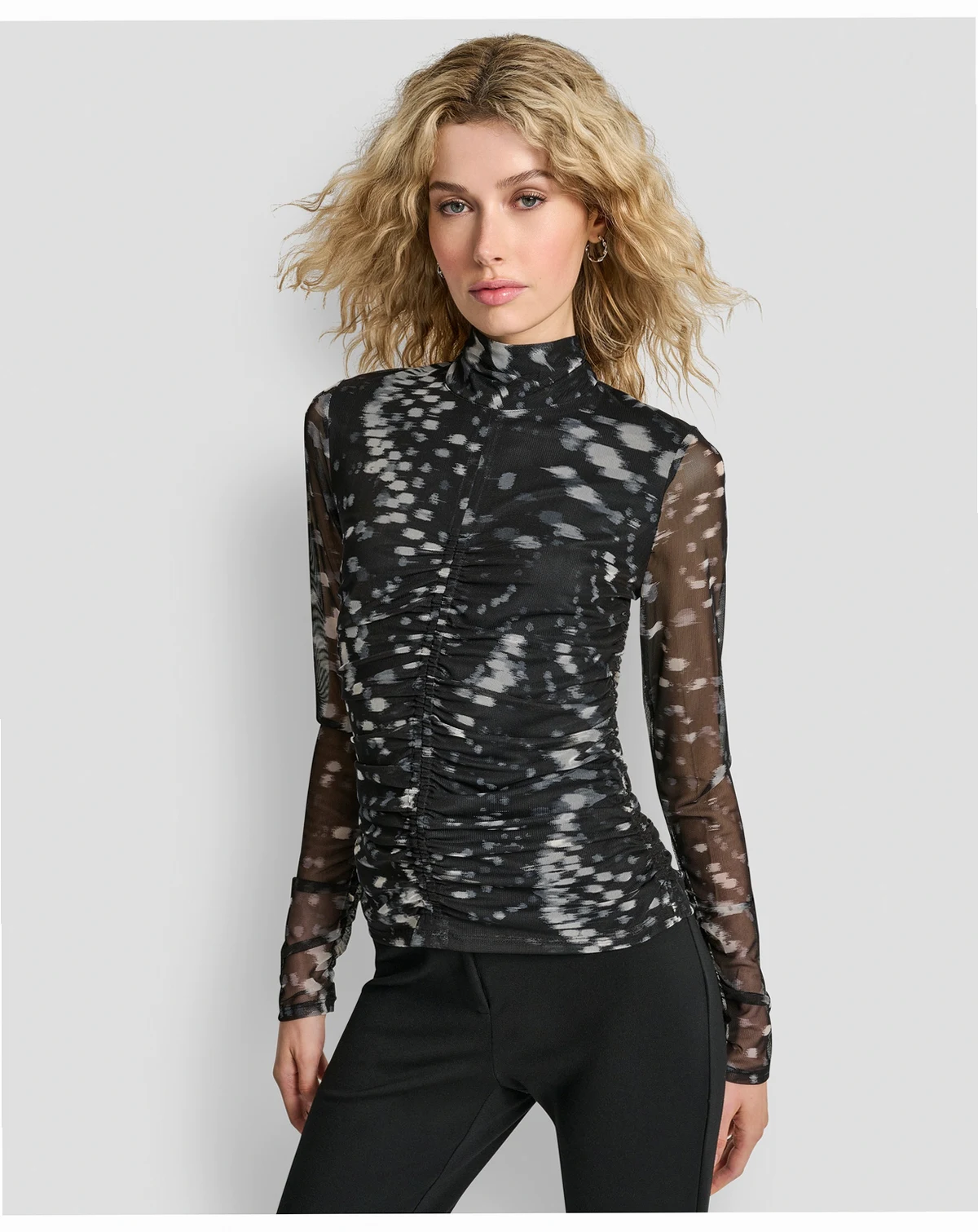 Women's Printed Mock Neck Top